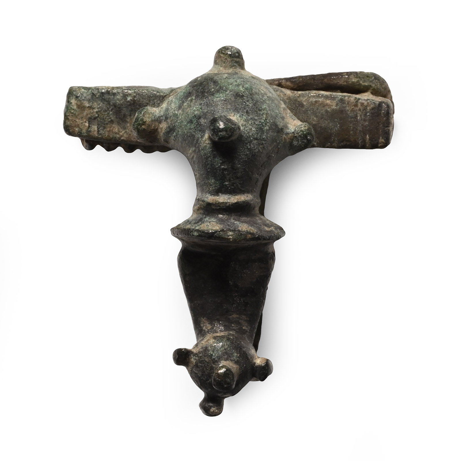Roman Bronze Trumpet Brooch