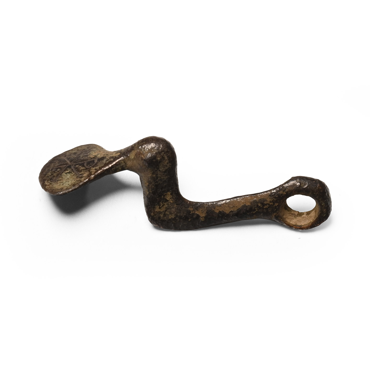 Byzantine Bronze Hanger with Chi Rho and Cross