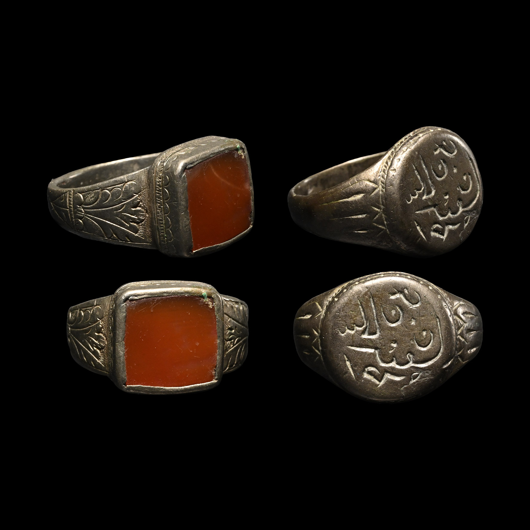 Ottoman Silver Ring Pair