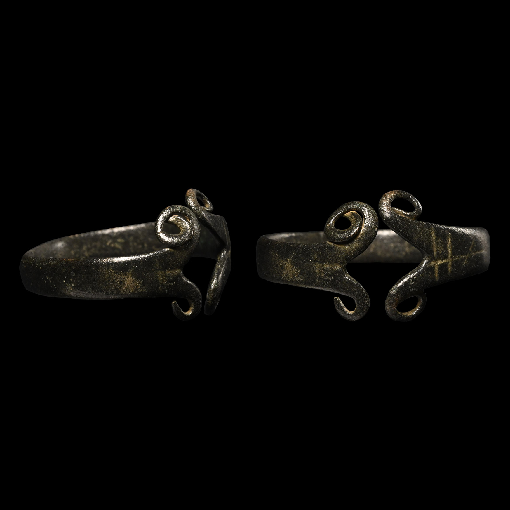 Bronze Age Ring with Coiled Terminals