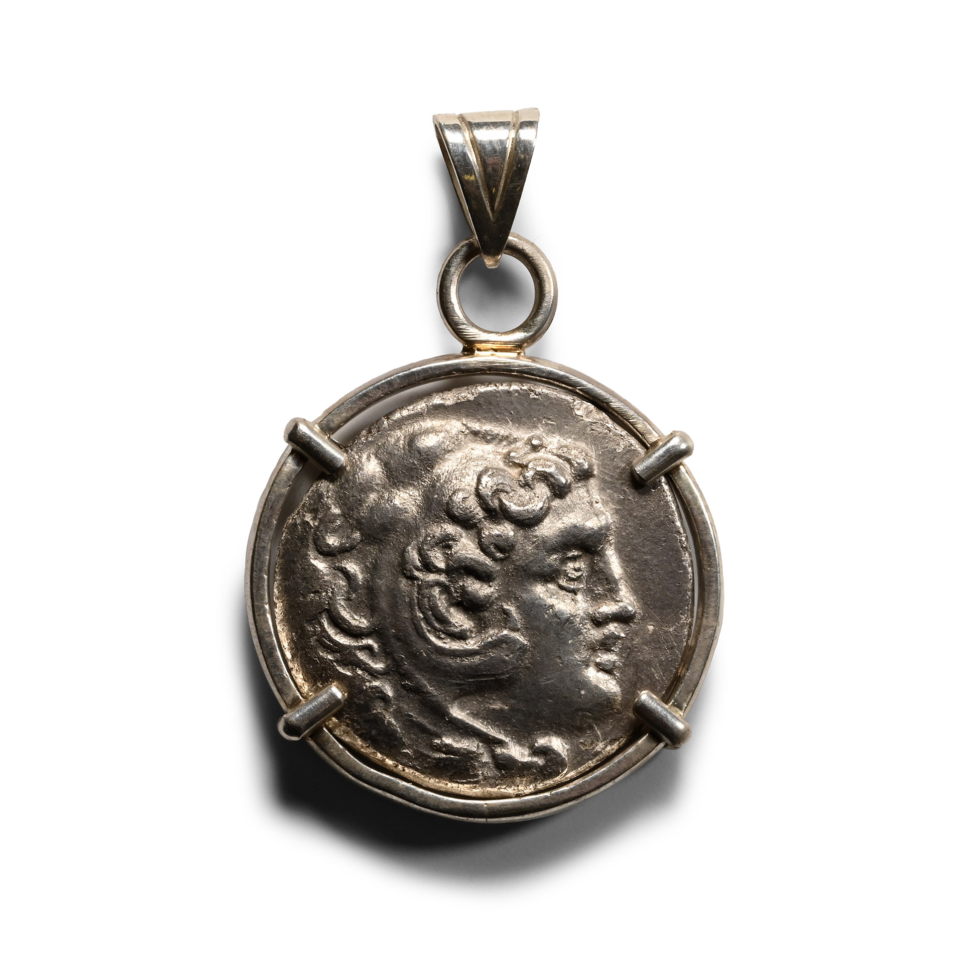 Silver Alexander the Great Tetradrachm Coin Pendant