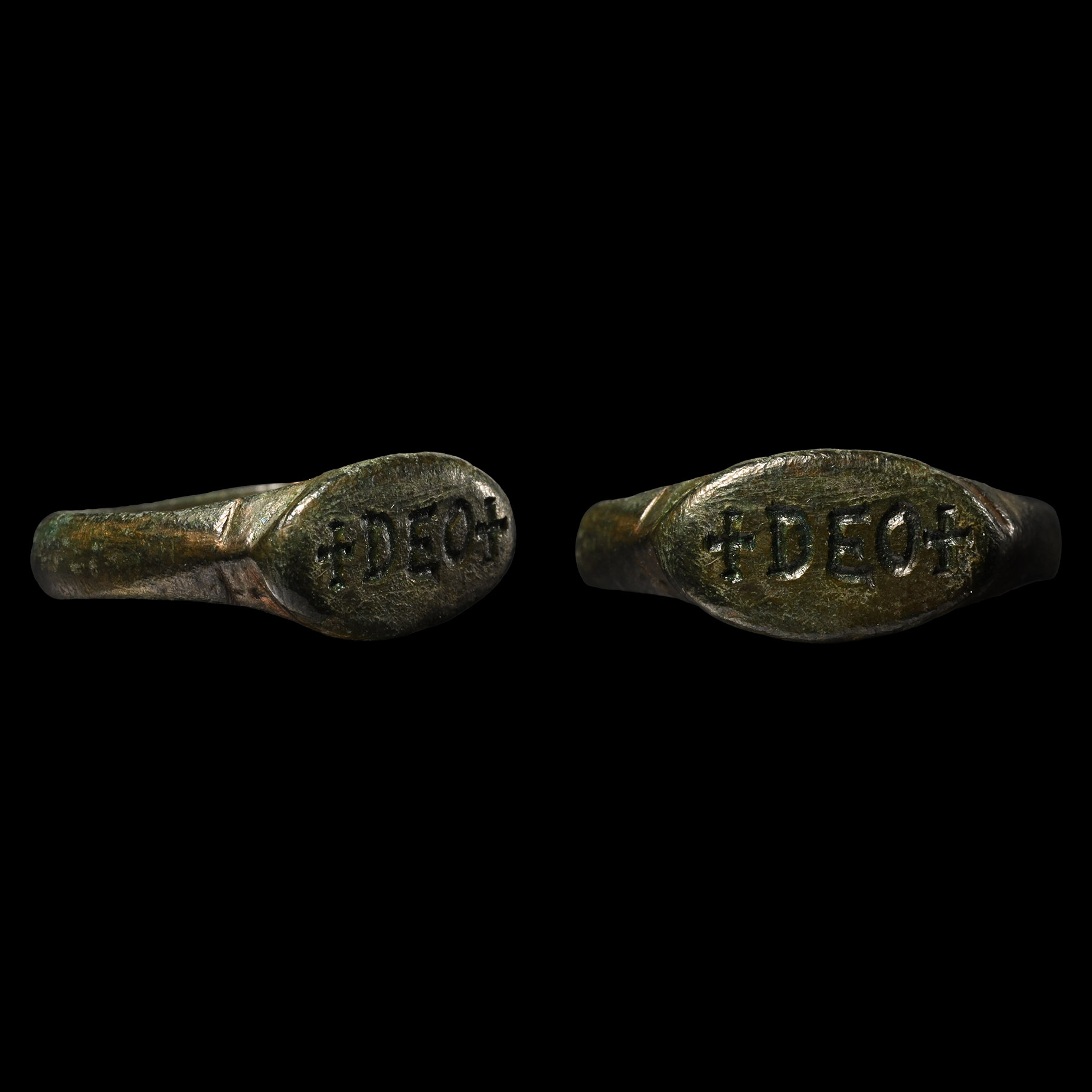 Roman Bronze Ring with DEO