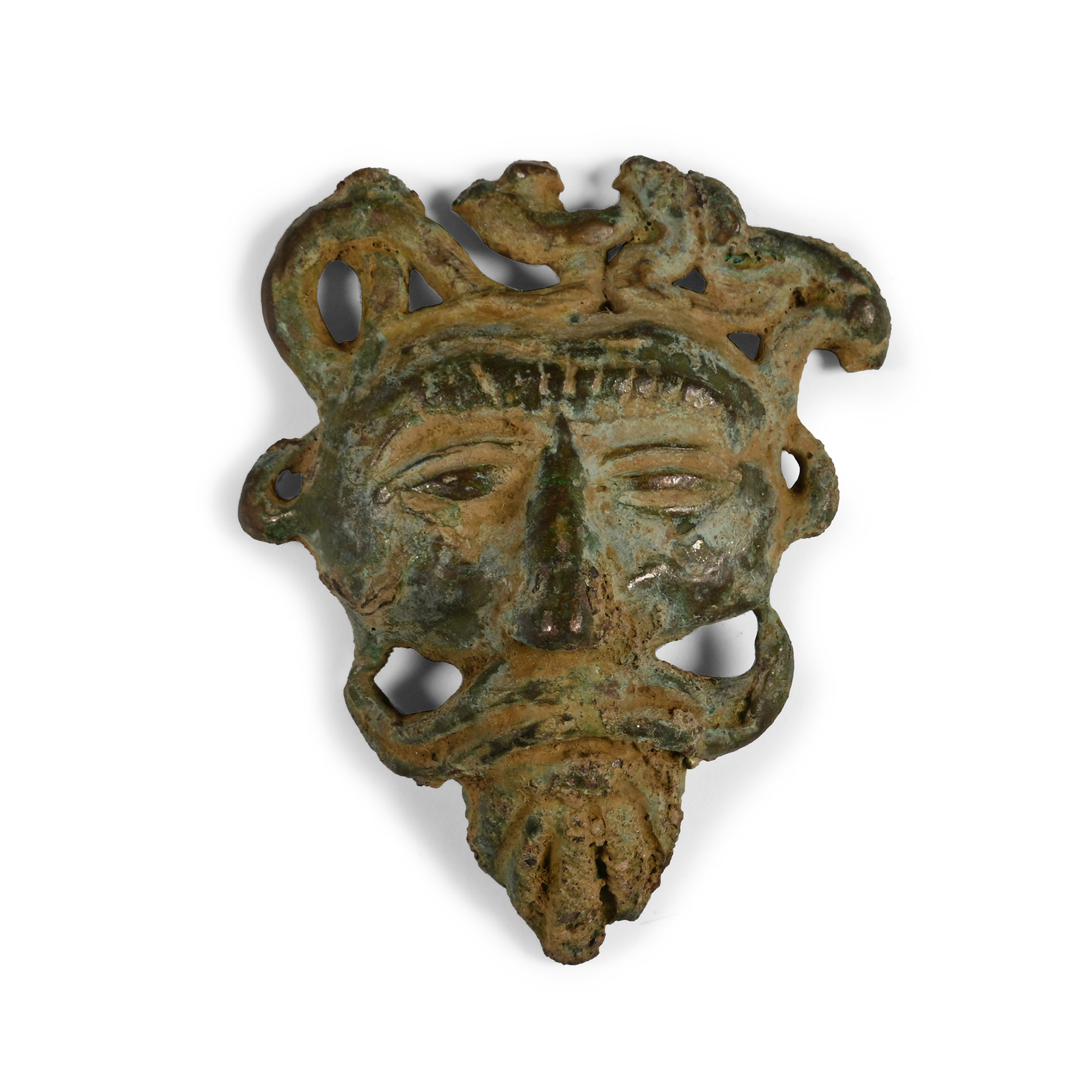 Medieval Bronze Face Mount