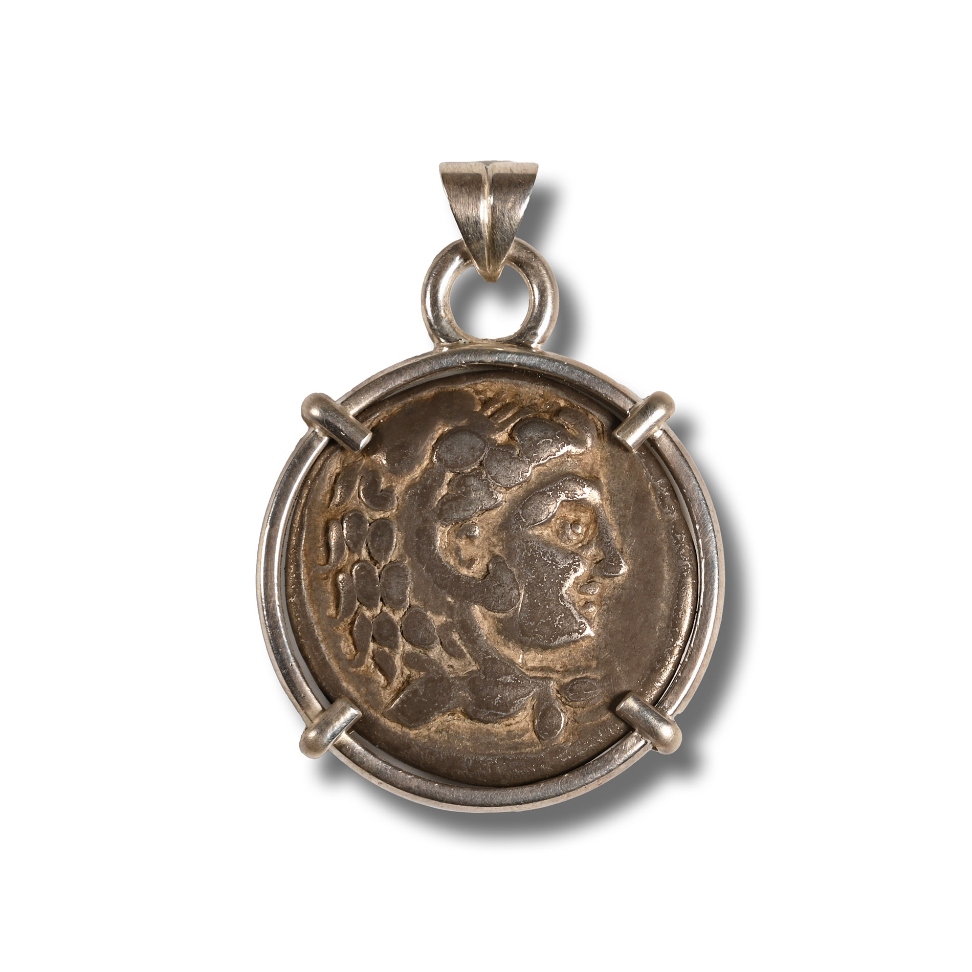 Greek Silver Alexander the Great Tetradrachm Coin Pendant