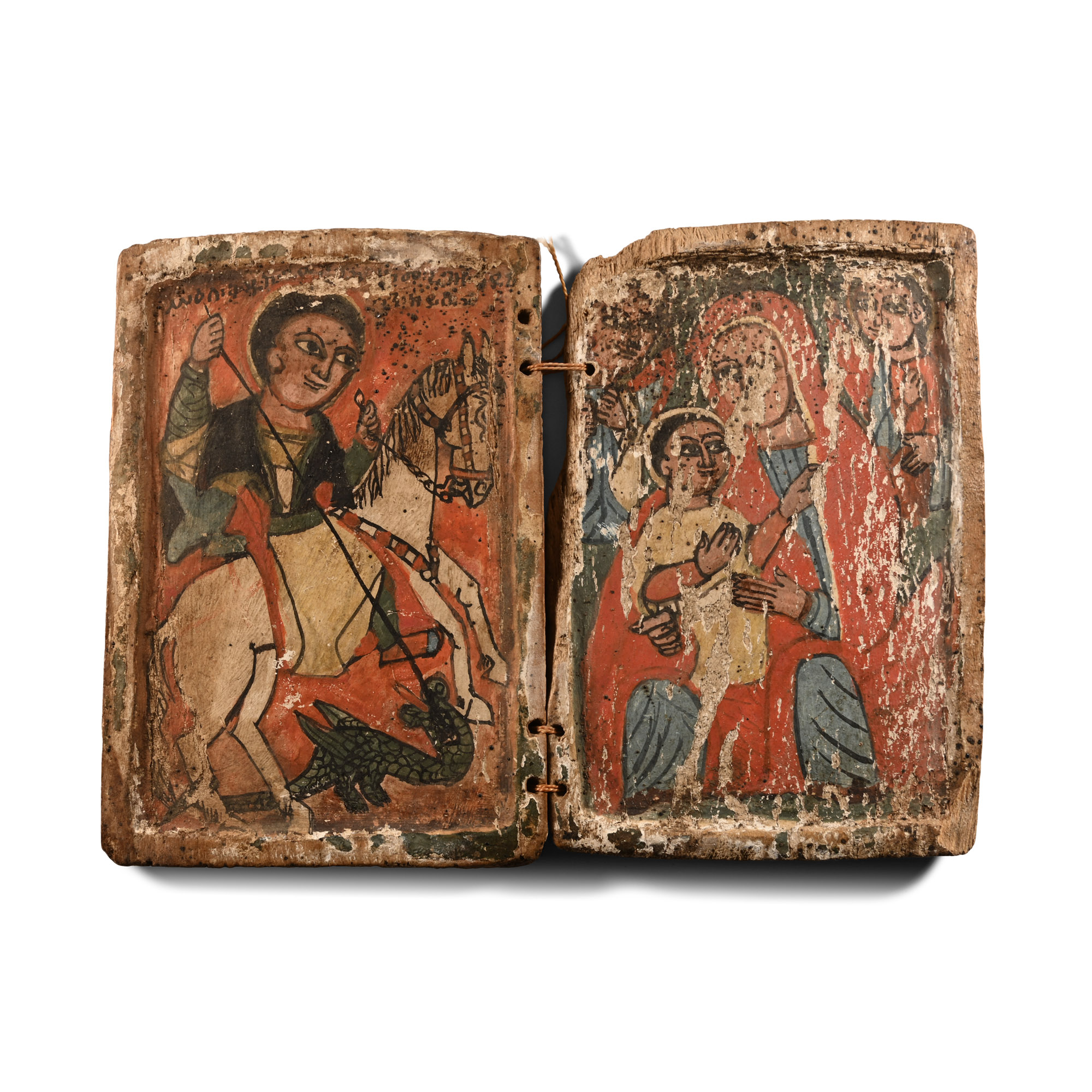 Ethiopian Folding Wooden Diptych Icon