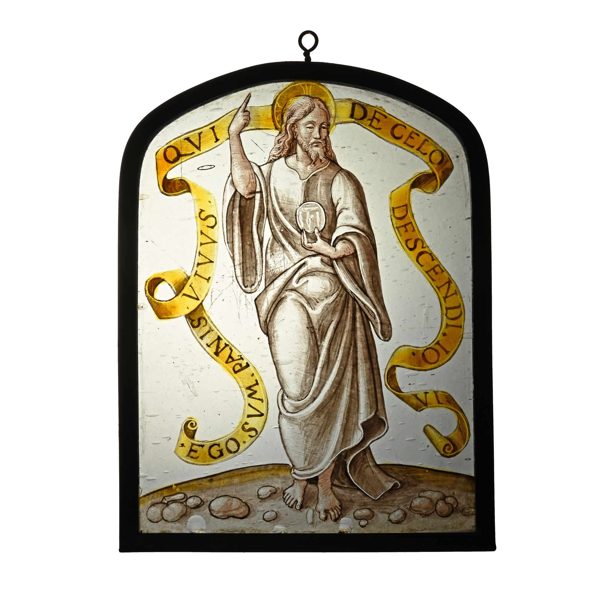 Renaissance Stained Glass Panel of Christ as the Living Bread