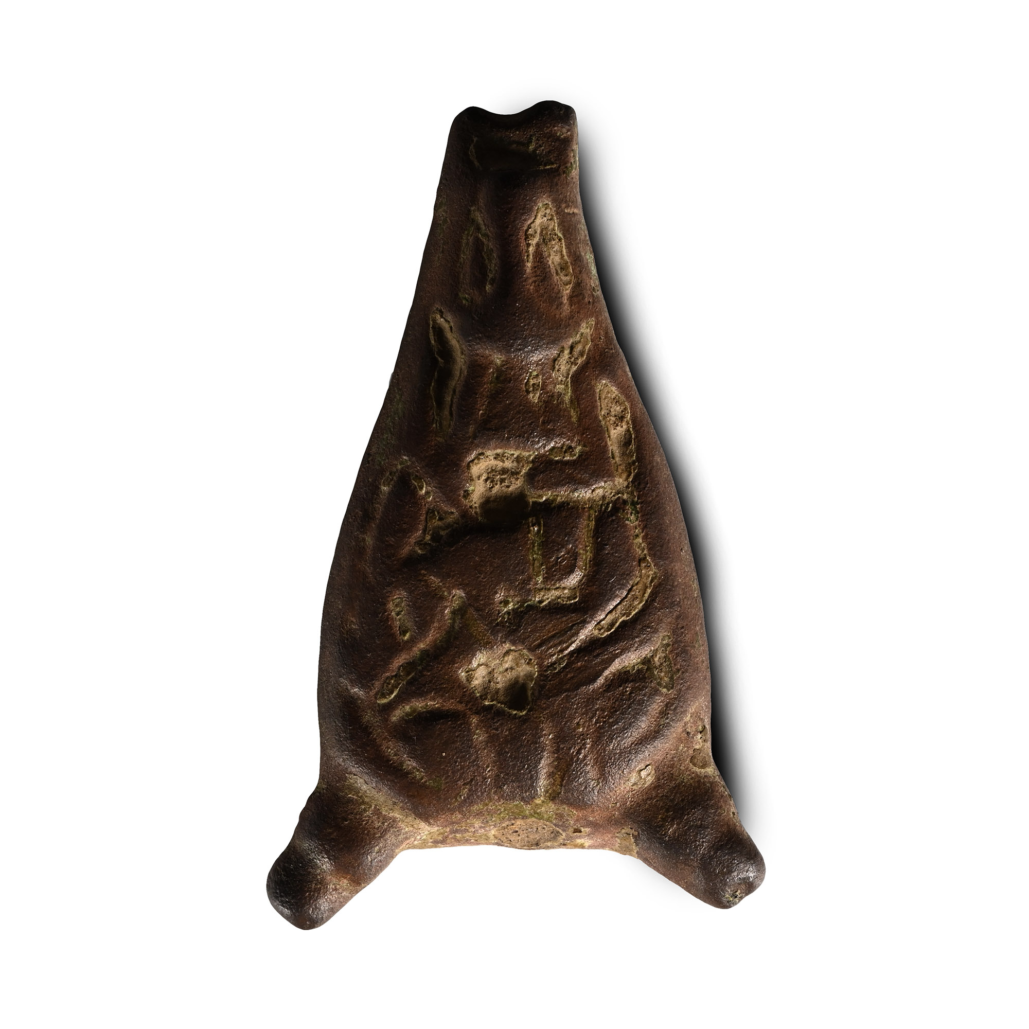 Anglo-Scandinavian Viking Bronze Stirrup Mount with Bear's Heads