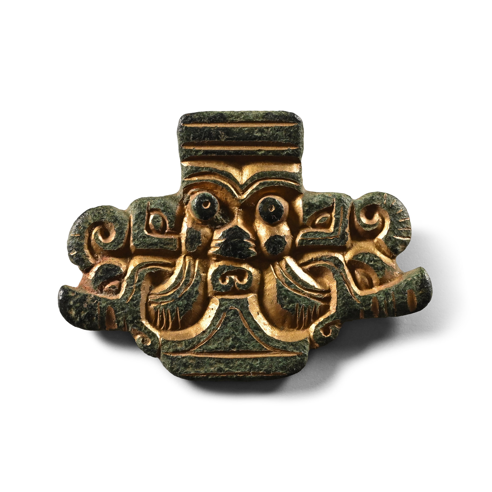 Anglo-Saxon Gilt Bronze Brooch Terminal