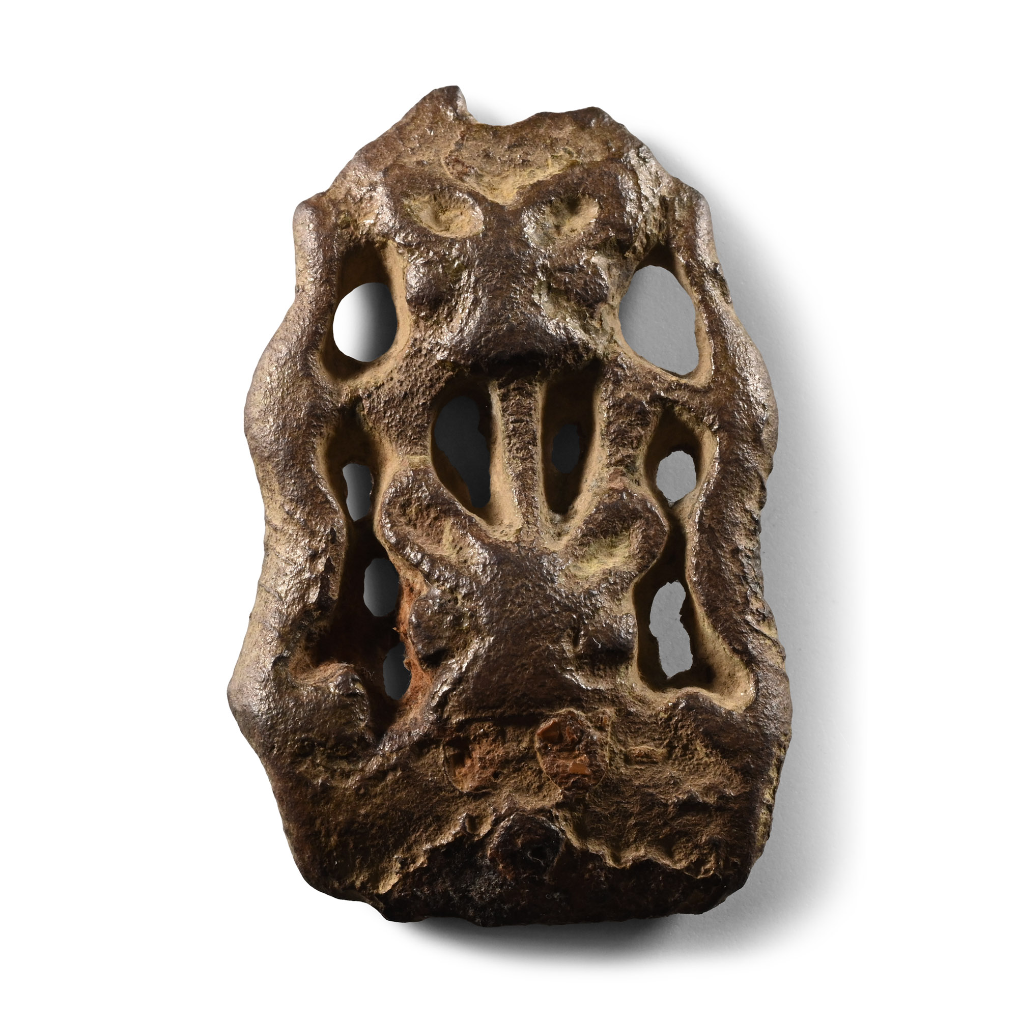 Anglo-Scandinavian Viking Bronze Stirrup Mount with Bear's Heads