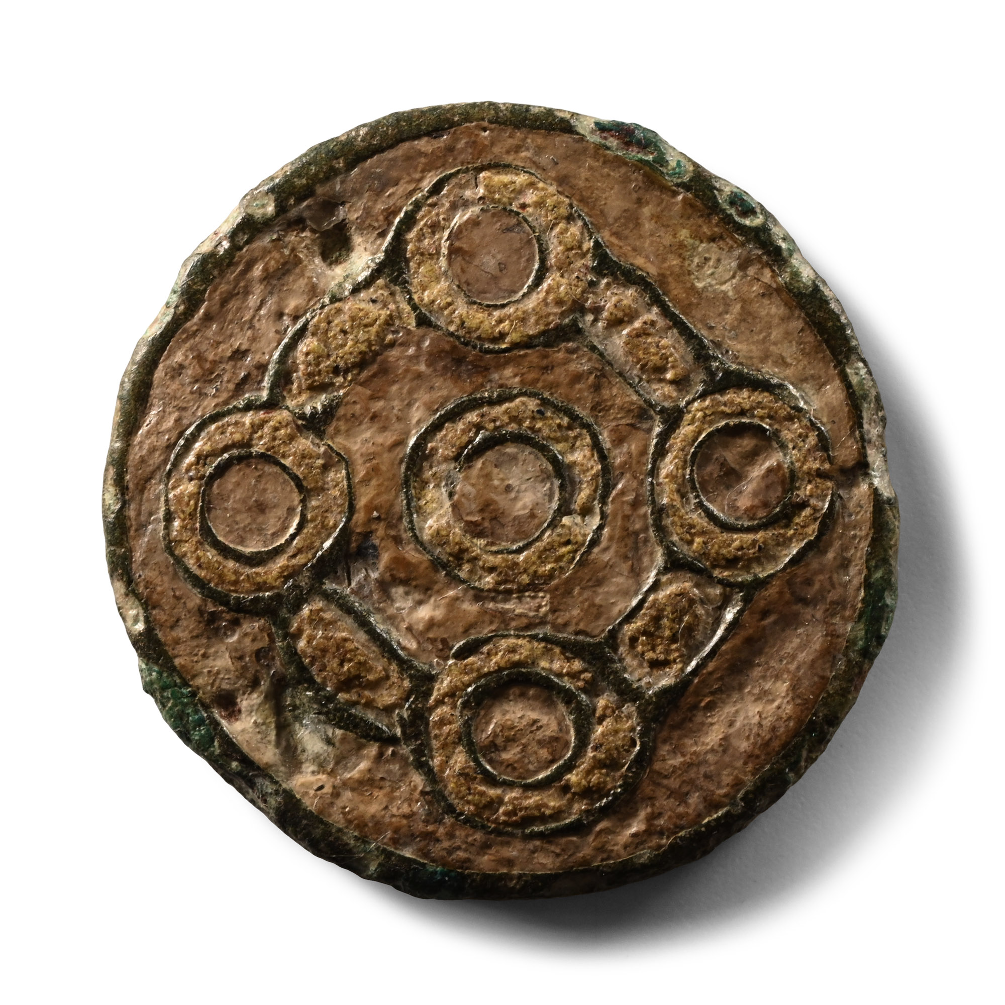 Anglo-Saxon Enamelled Bronze Bowl Mount