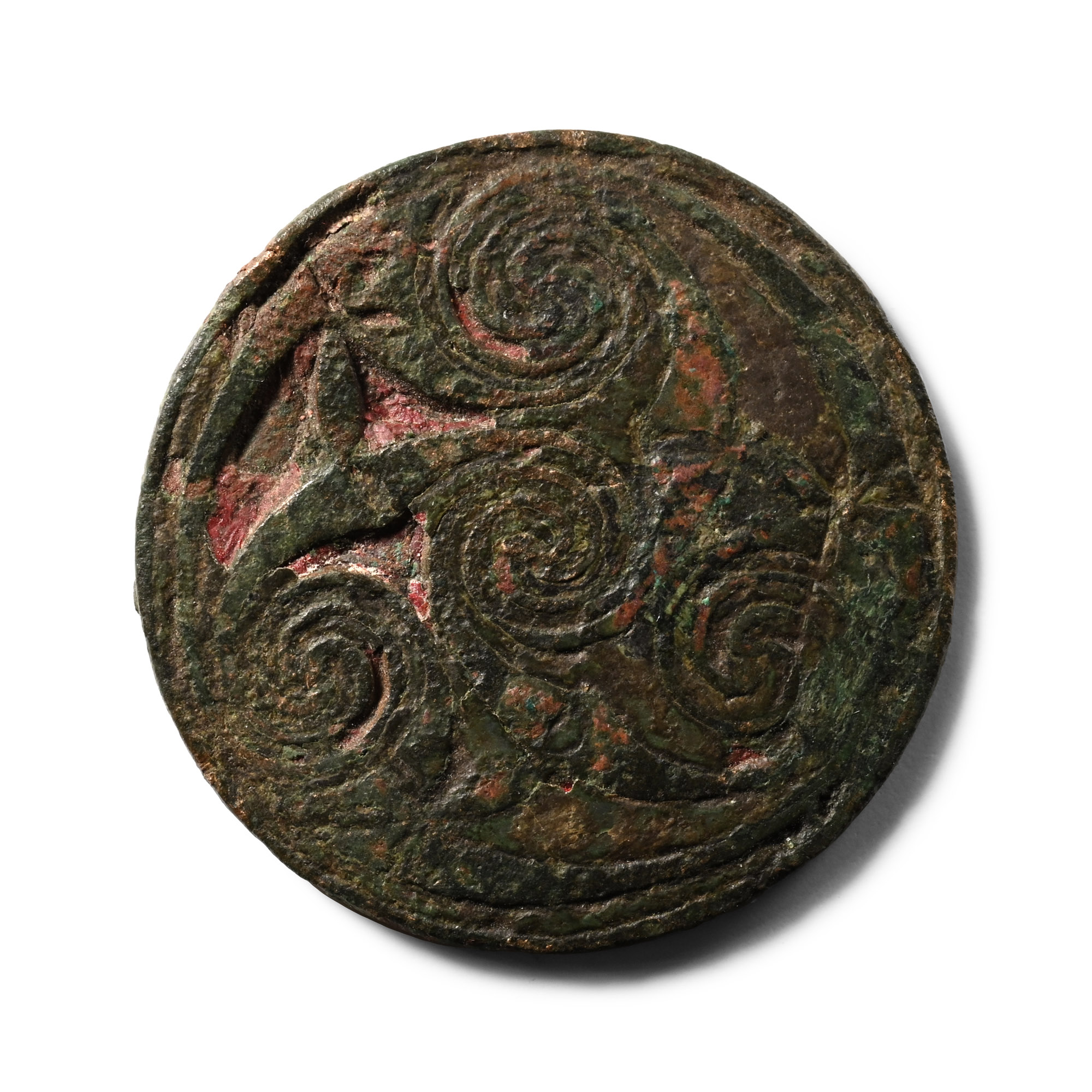 Anglo-Saxon Enamelled Bronze Hanging Bowl Mount