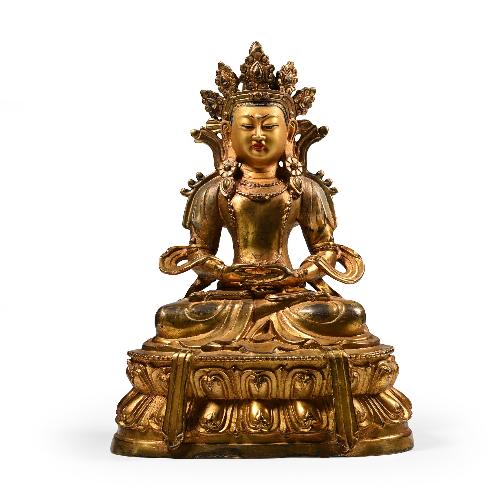 Sino-Tibetan Gilt Bronze Bodhisattva Statue