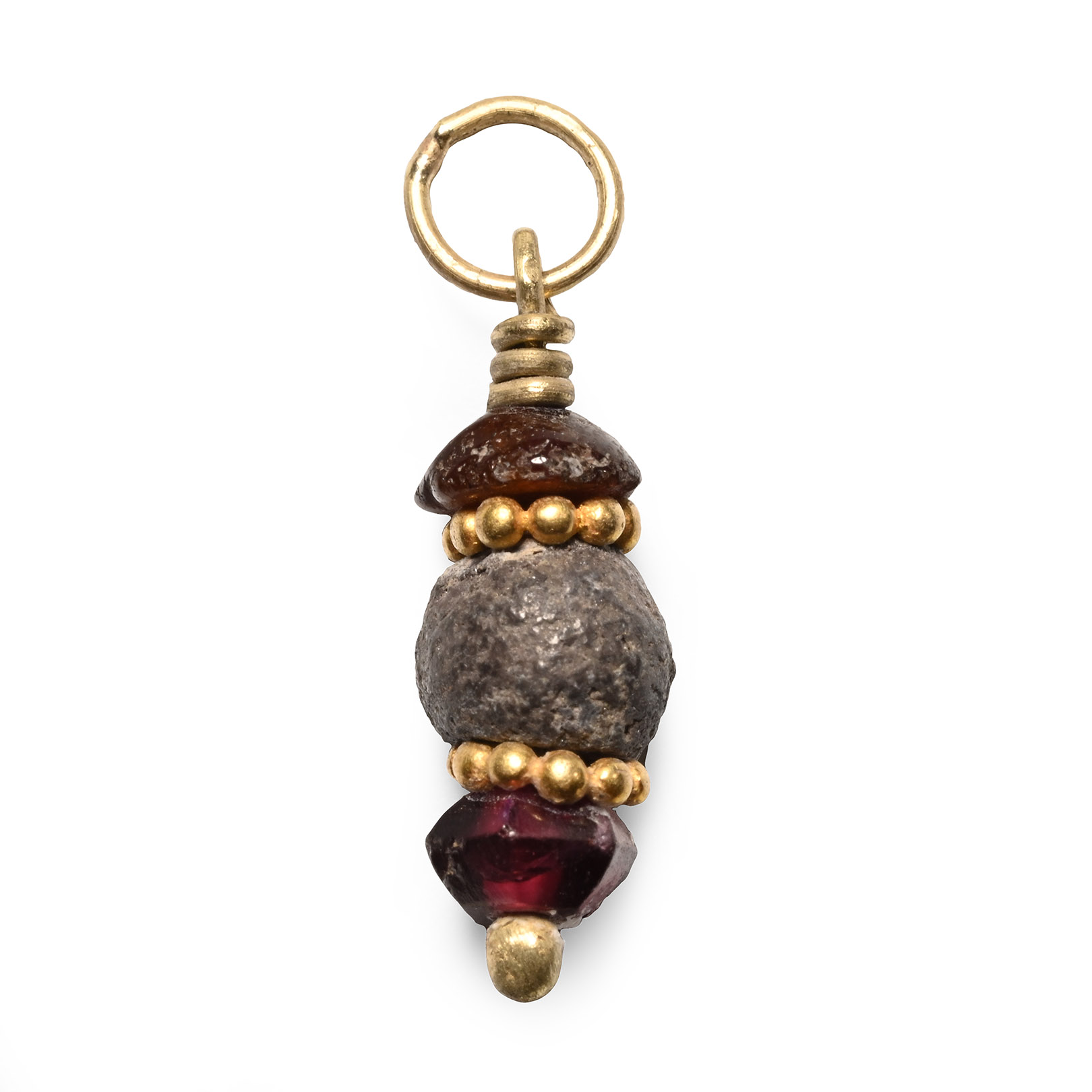 Western Asiatic Beaded and Gold Pendant