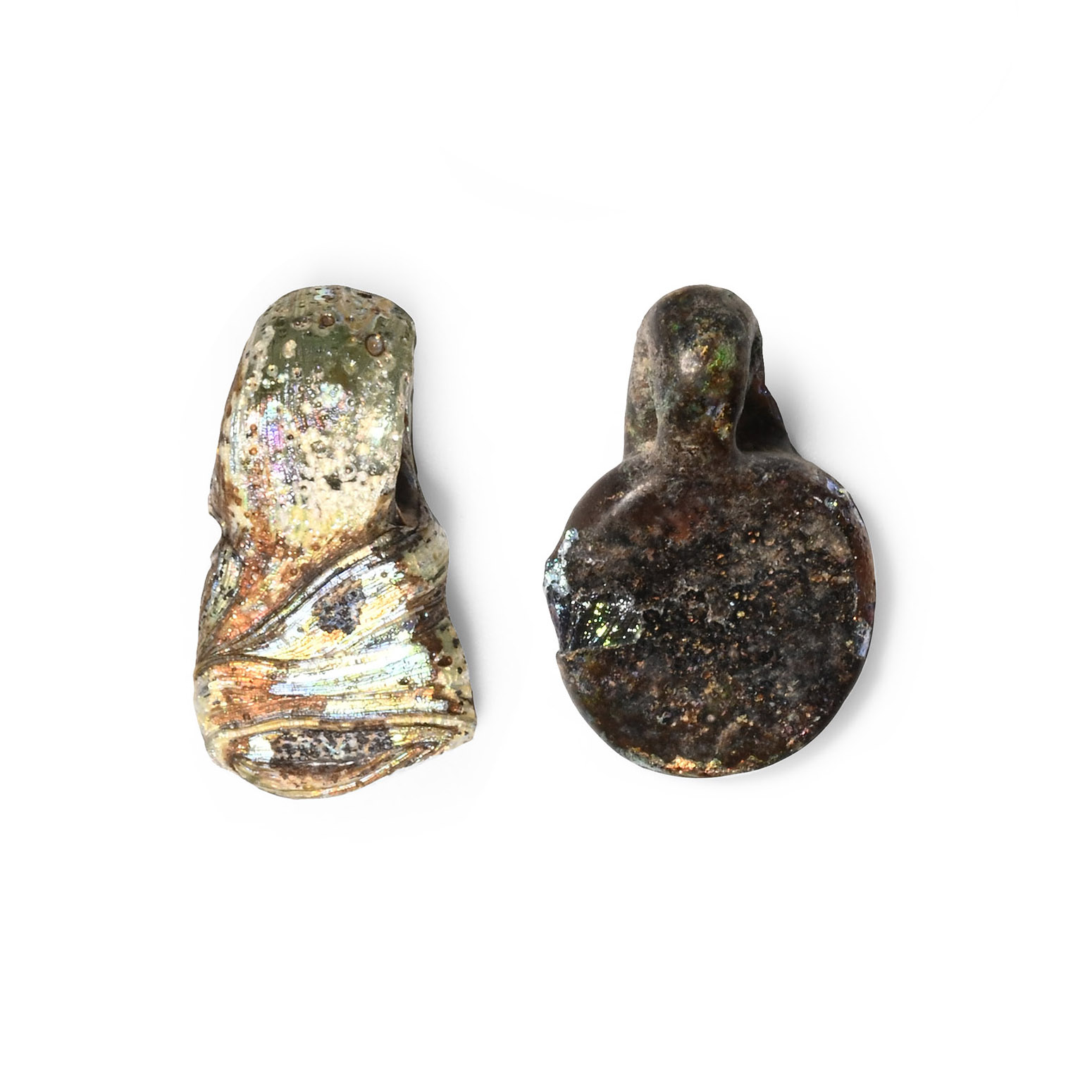 Roman Glass Pendant Pair