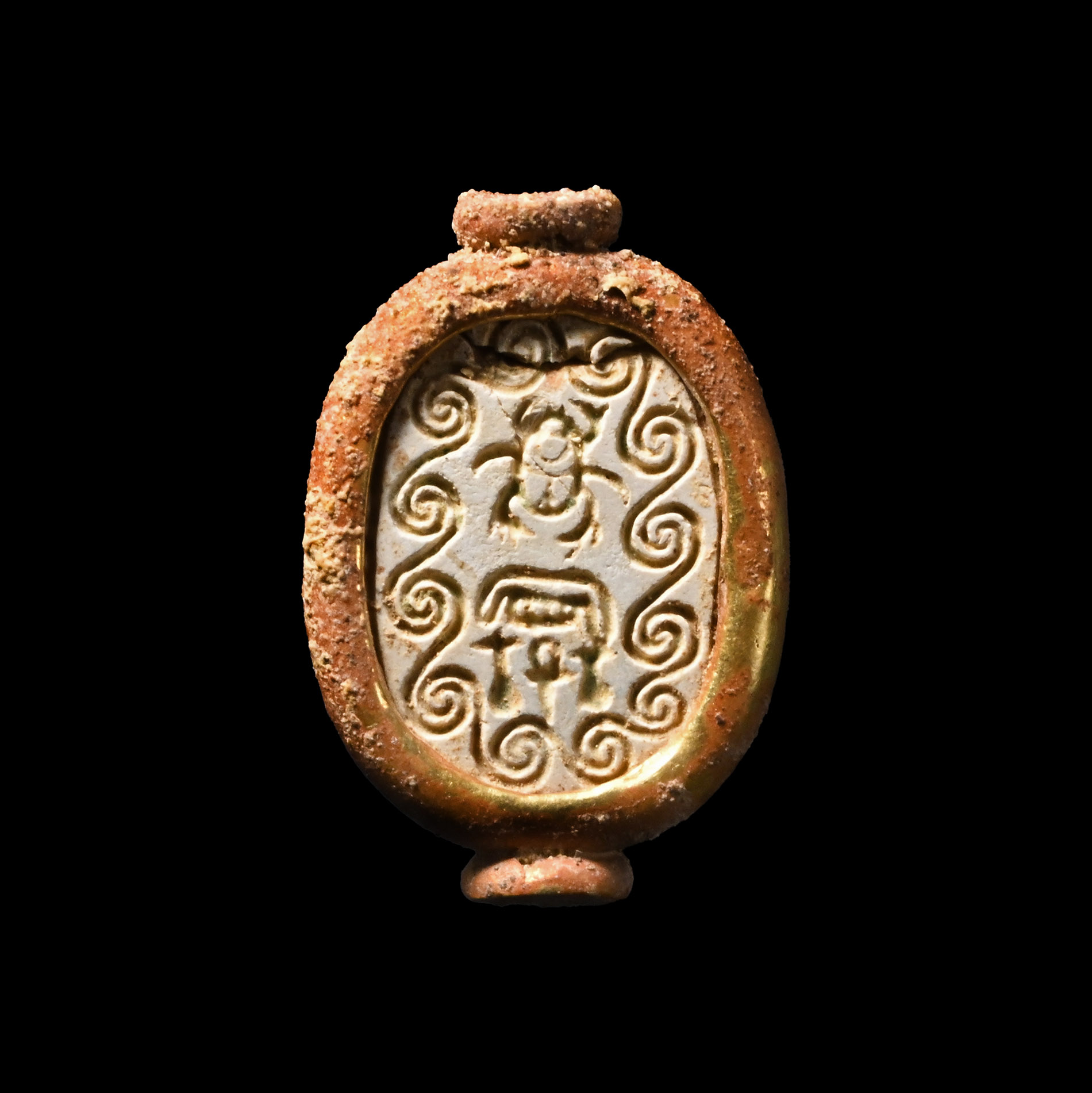 Egyptian Gold Mounted Scarab Bead