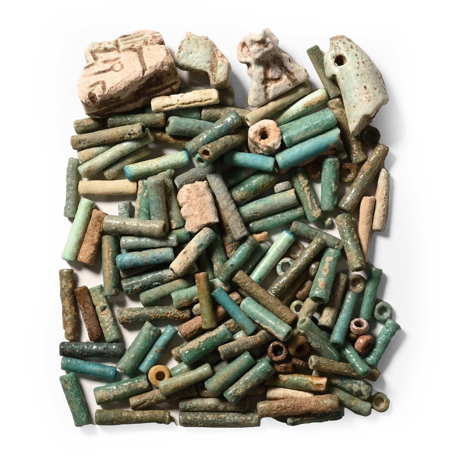 Egyptian Faience Bead and Amulet Group