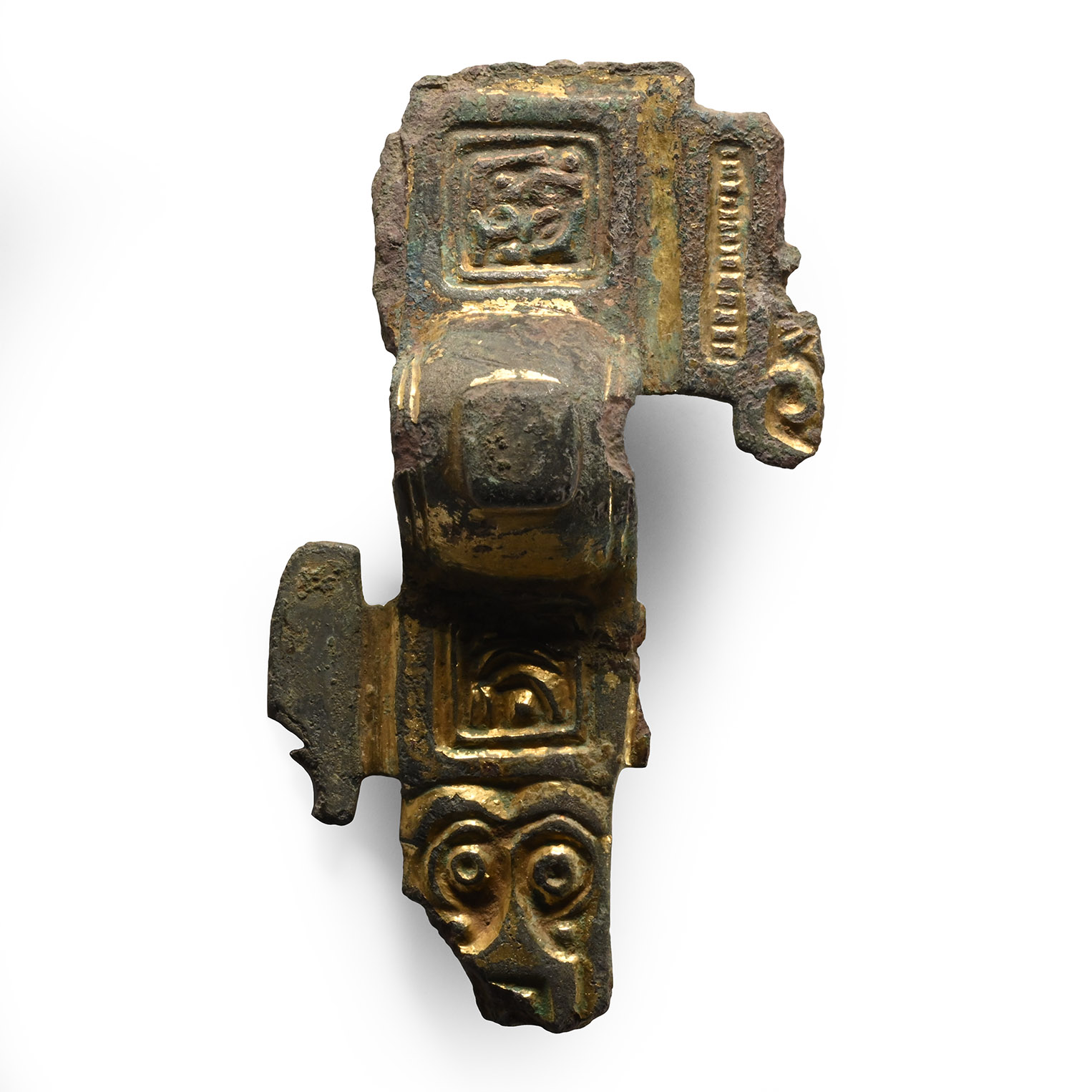 Anglo-Saxon Gilt Bronze Cruciform Brooch Fragment