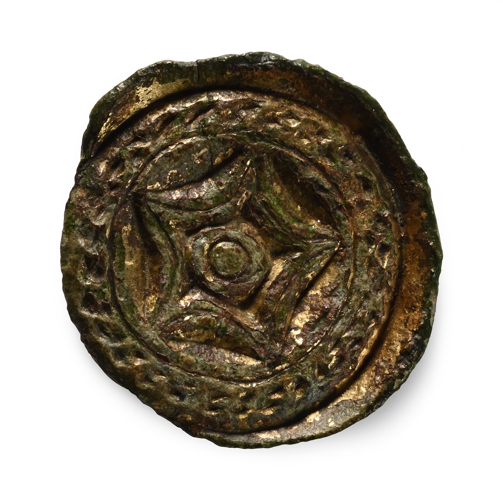 Anglo-Saxon Gilt Bronze Saucer Brooch