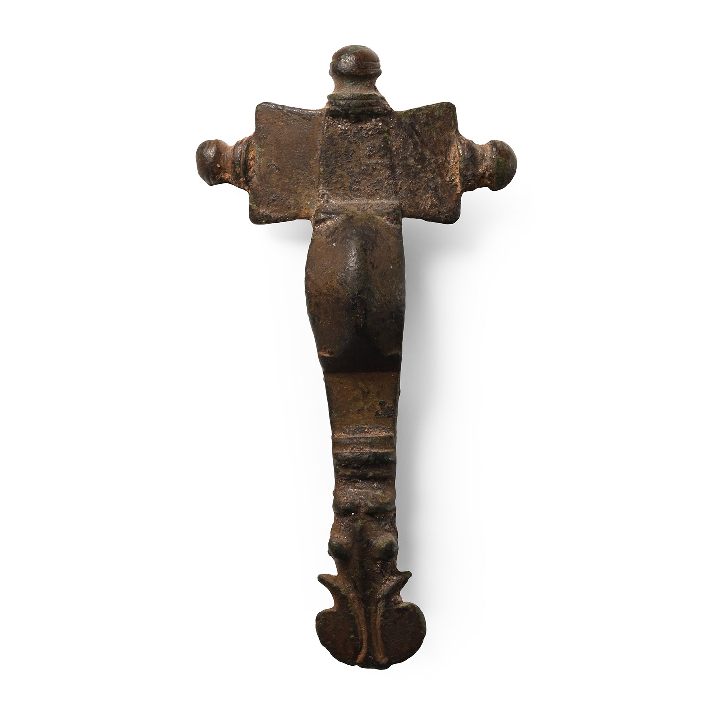 Anglo-Saxon Bronze Cruciform Brooch with Horse-Head Terminal