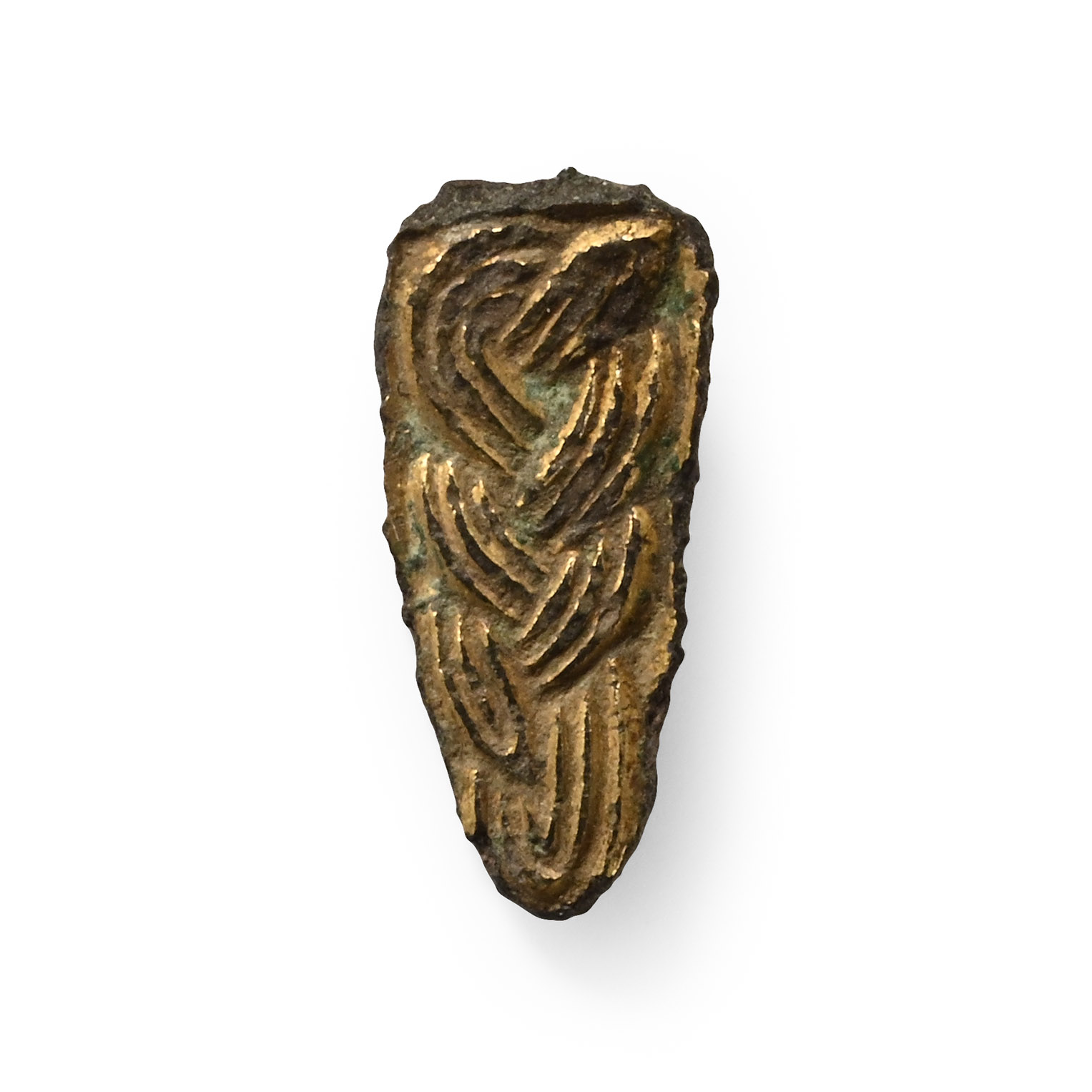 Anglo-Saxon Gilt Bronze Mount with Interlace