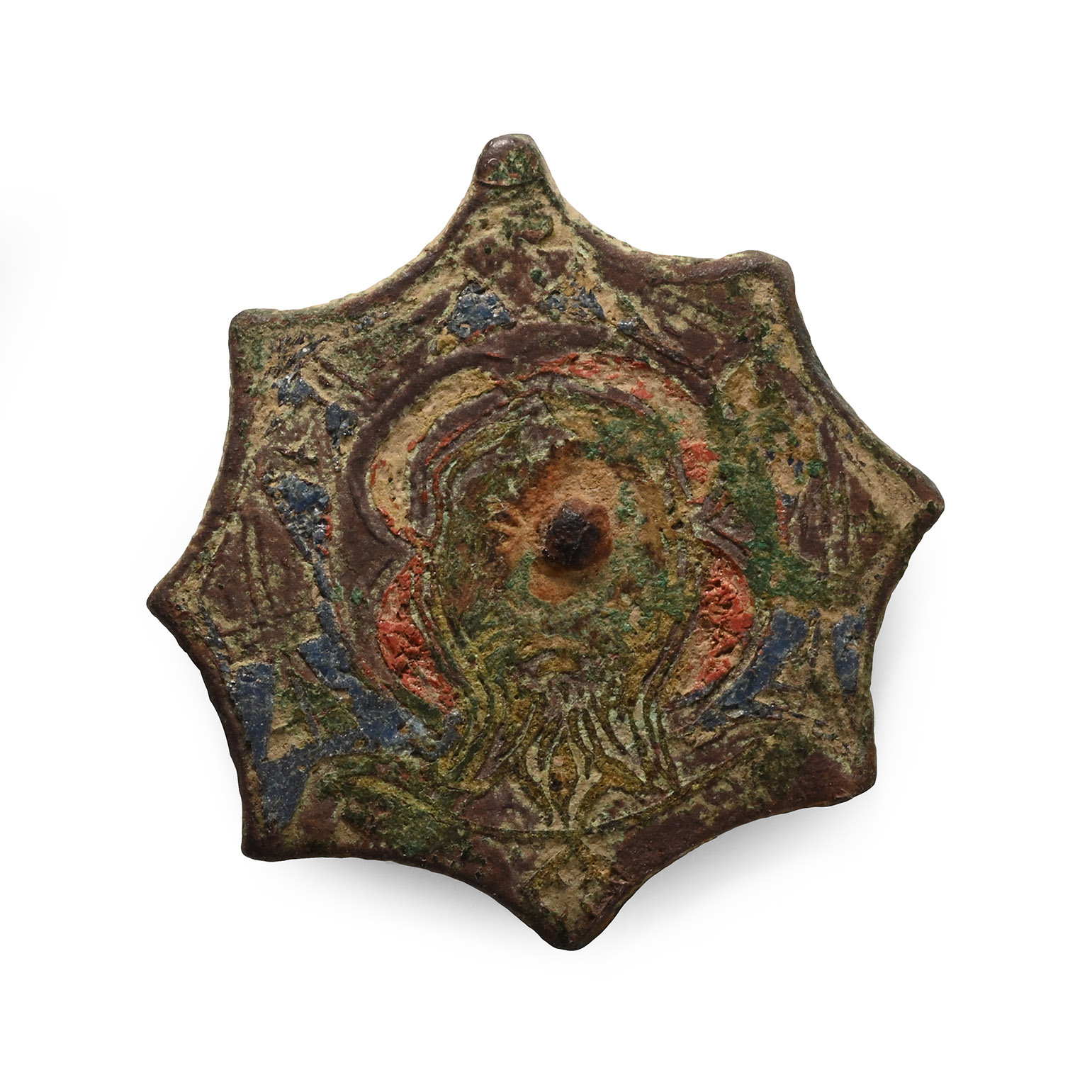 Medieval Bronze Limoges Reliquary Box Mount with Christ