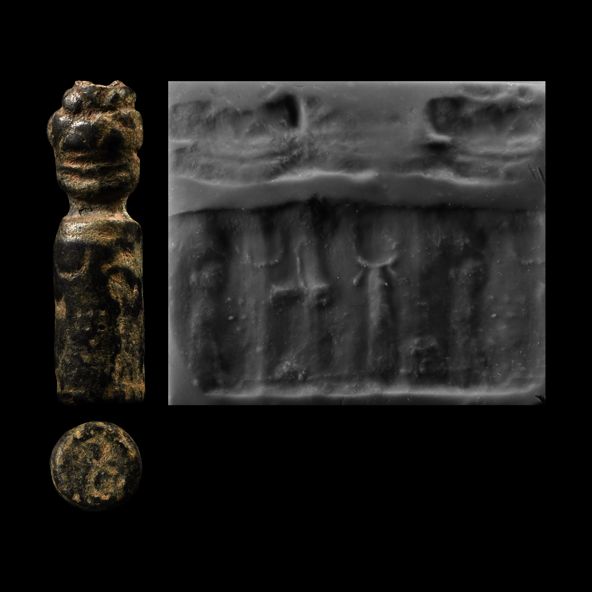 Neo-Assyrian Bronze Cylinder Seal with Pazuzu