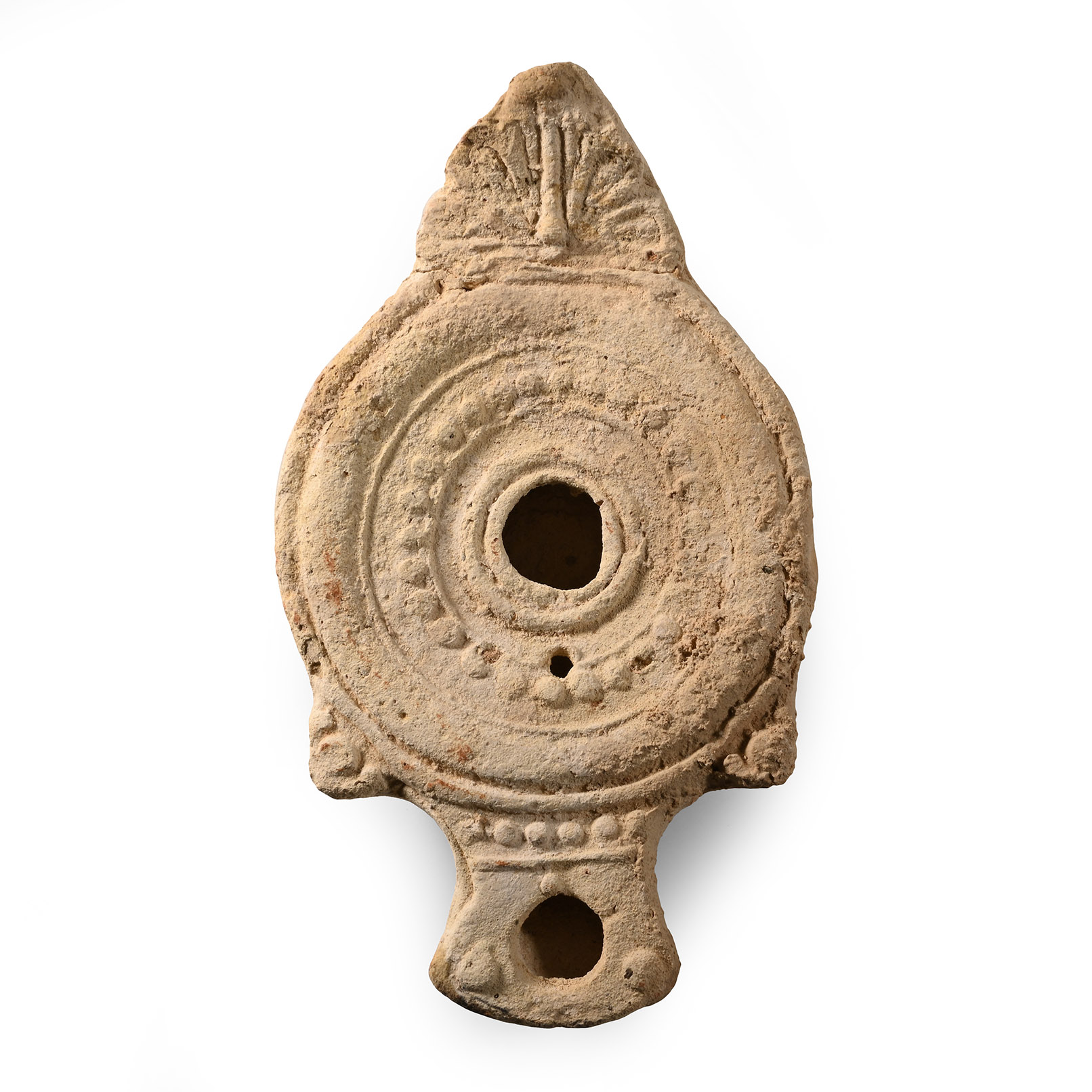 Roman Ceramic Oil Lamp with Reflector
