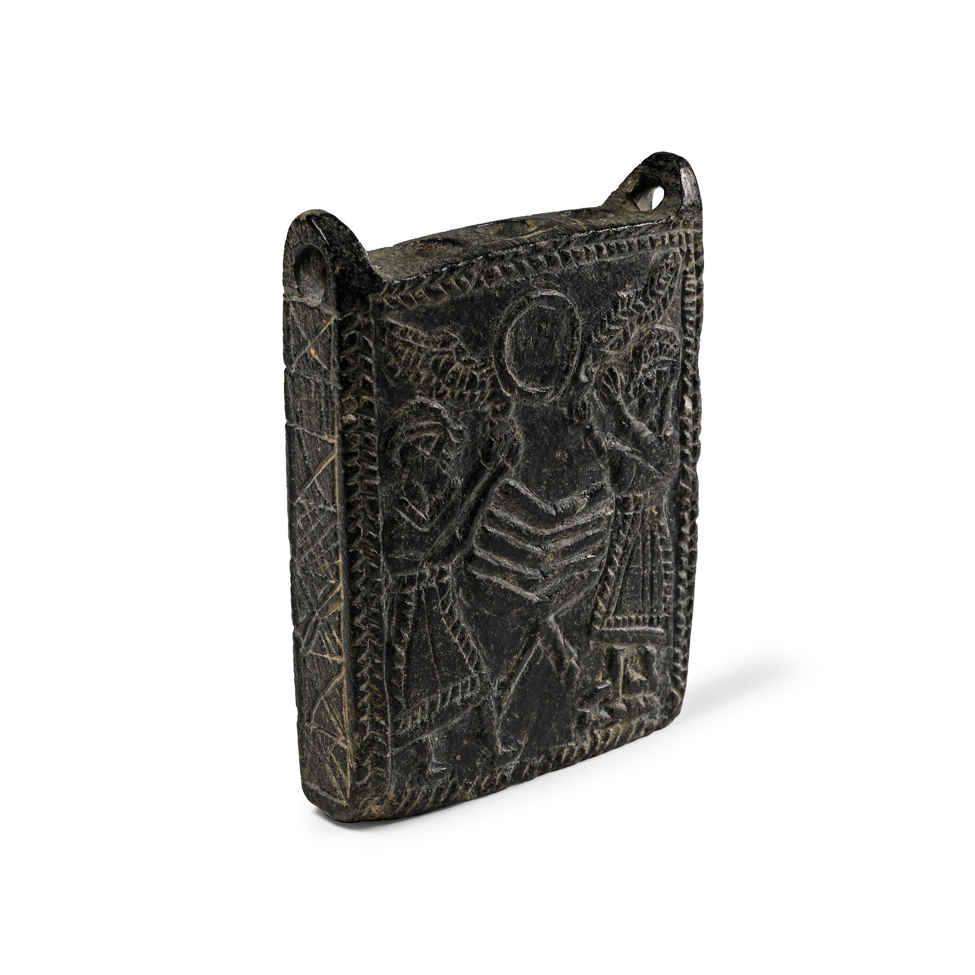 Mesopotamian Black Stone Kohl Container