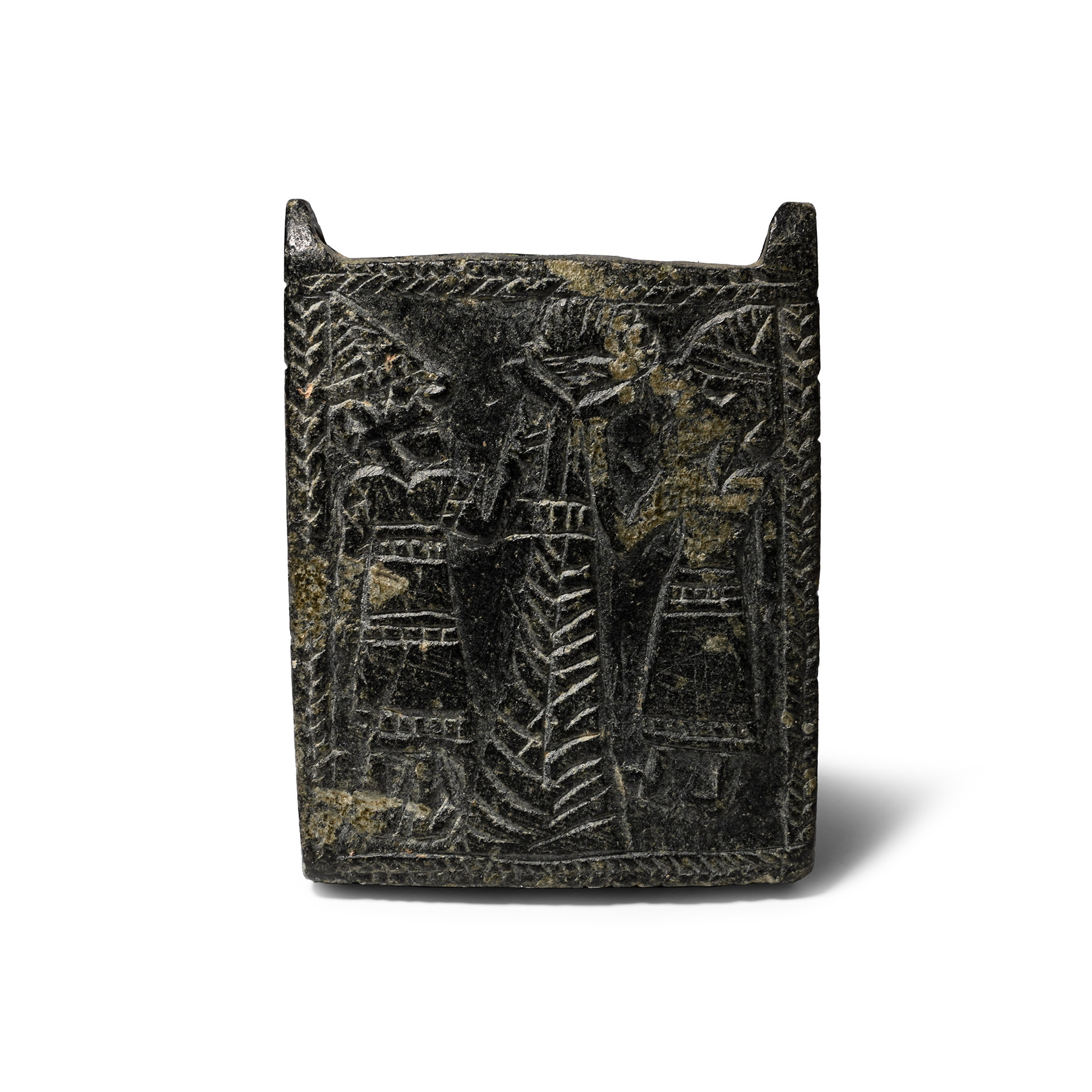 Mesopotamian Black Stone Kohl Container