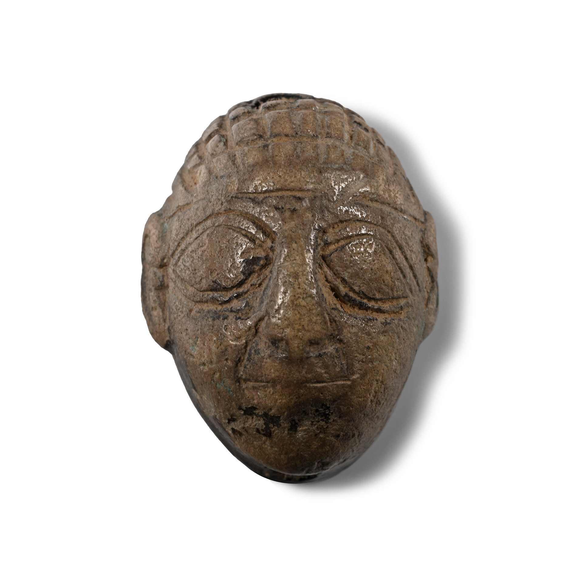 Western Asiatic Stone Stamp Seal in the Form of a Human mask