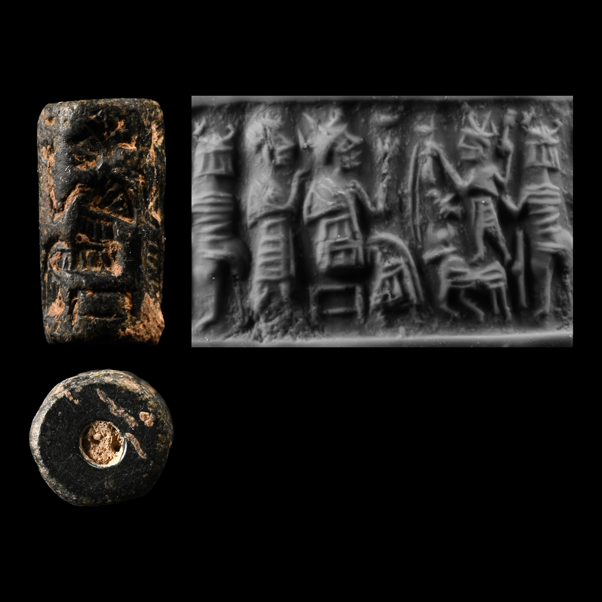 Cappadocian Stone Cylinder Seal with Court Scene