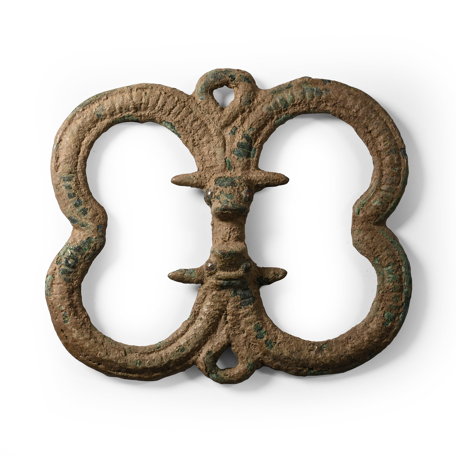 Luristan Bronze Mount with Facing Animal Heads