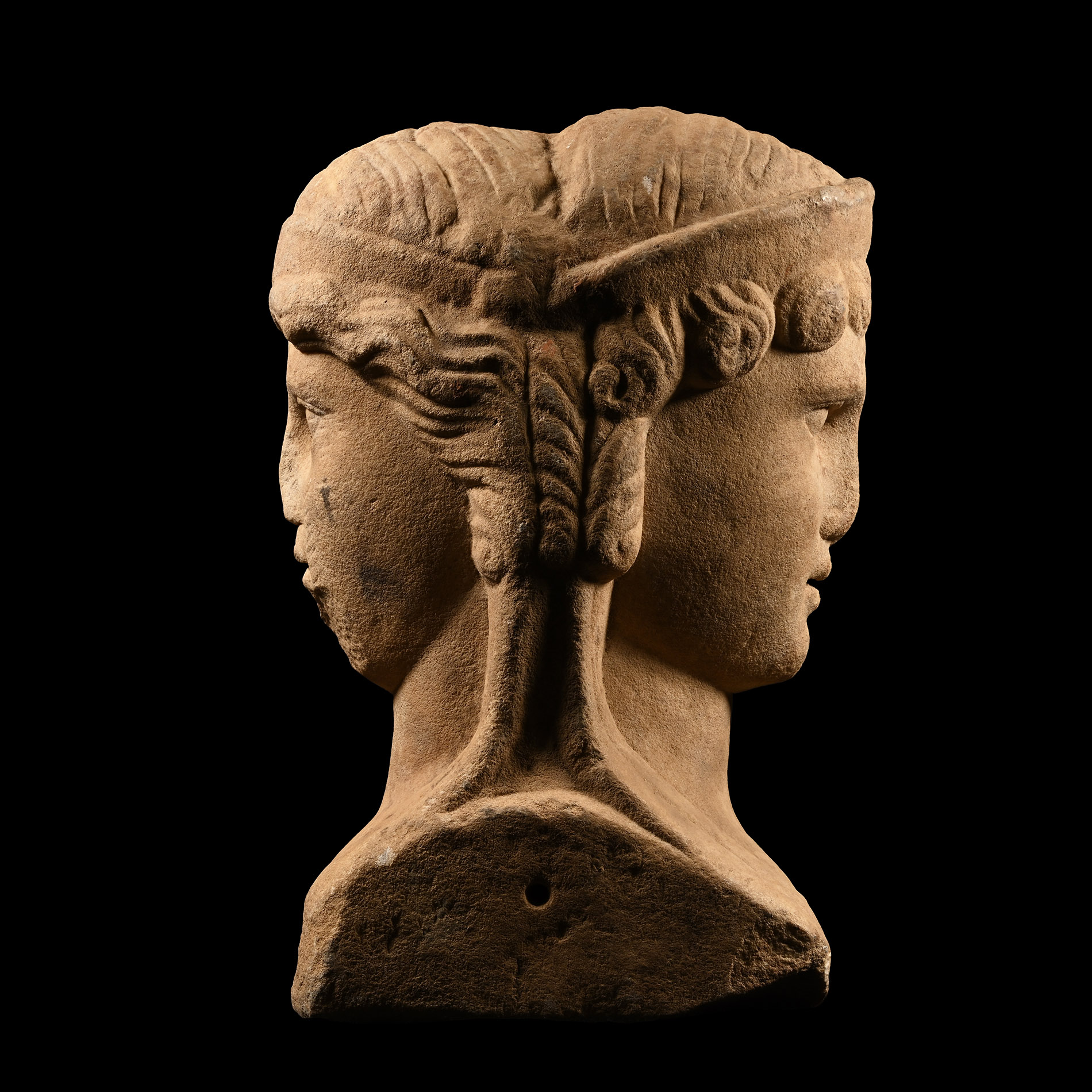 Roman Marble Janiform Herm Head of Ariadne and a Maenad
