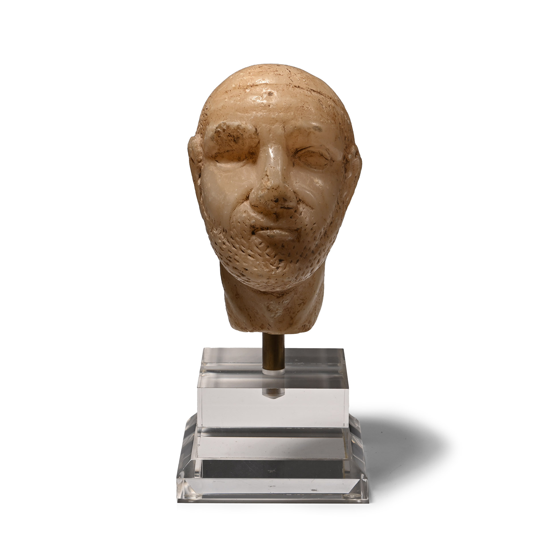South Arabian Alabaster Male Head
