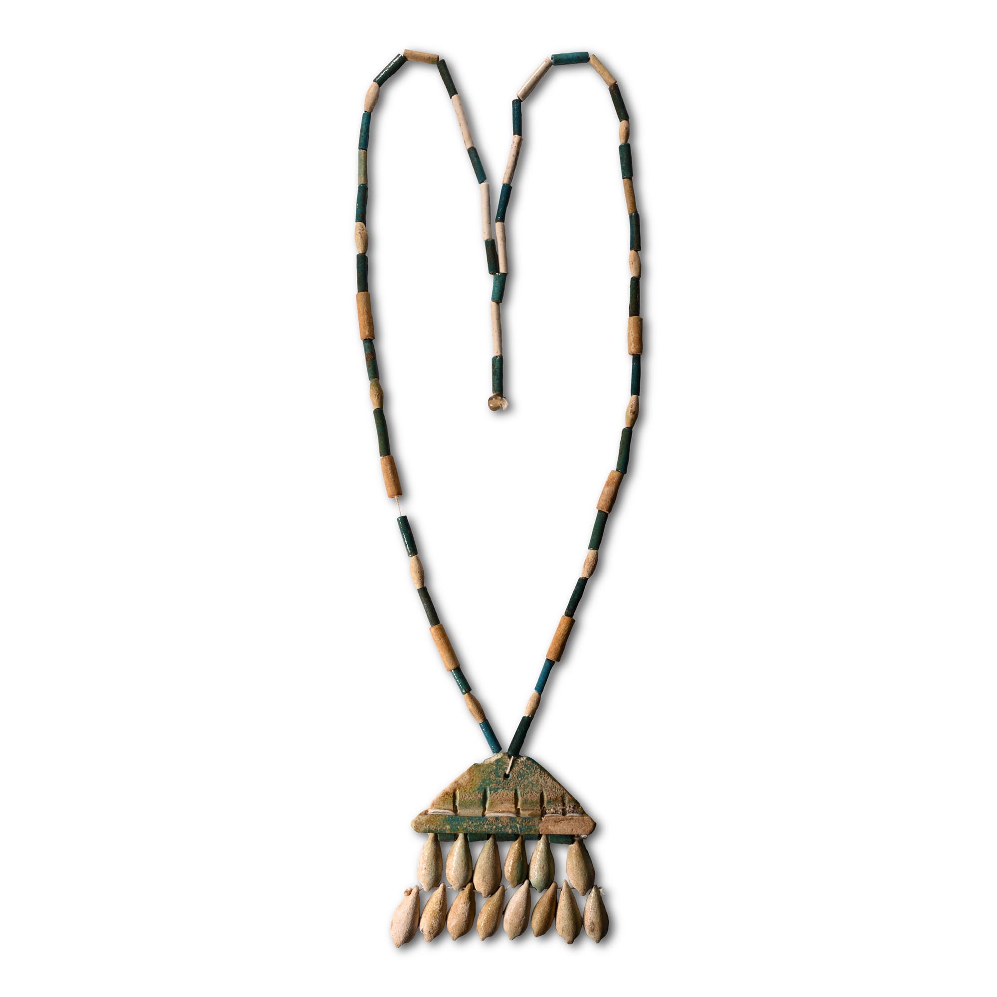Egyptian Faience Necklace with Pendant