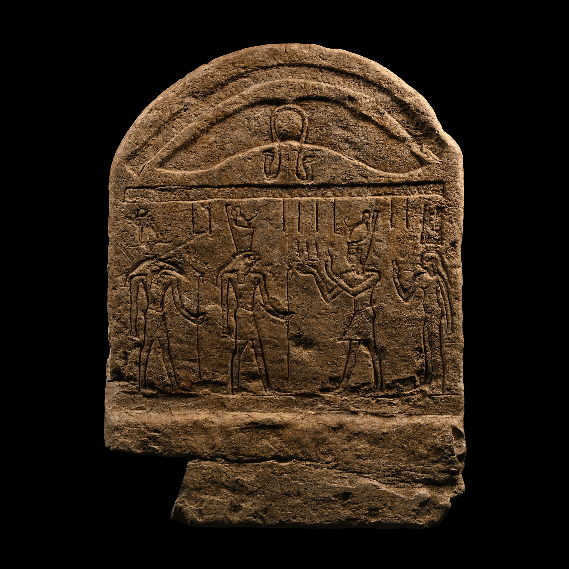 Egyptian Stone Stela with Royal Offering Scene