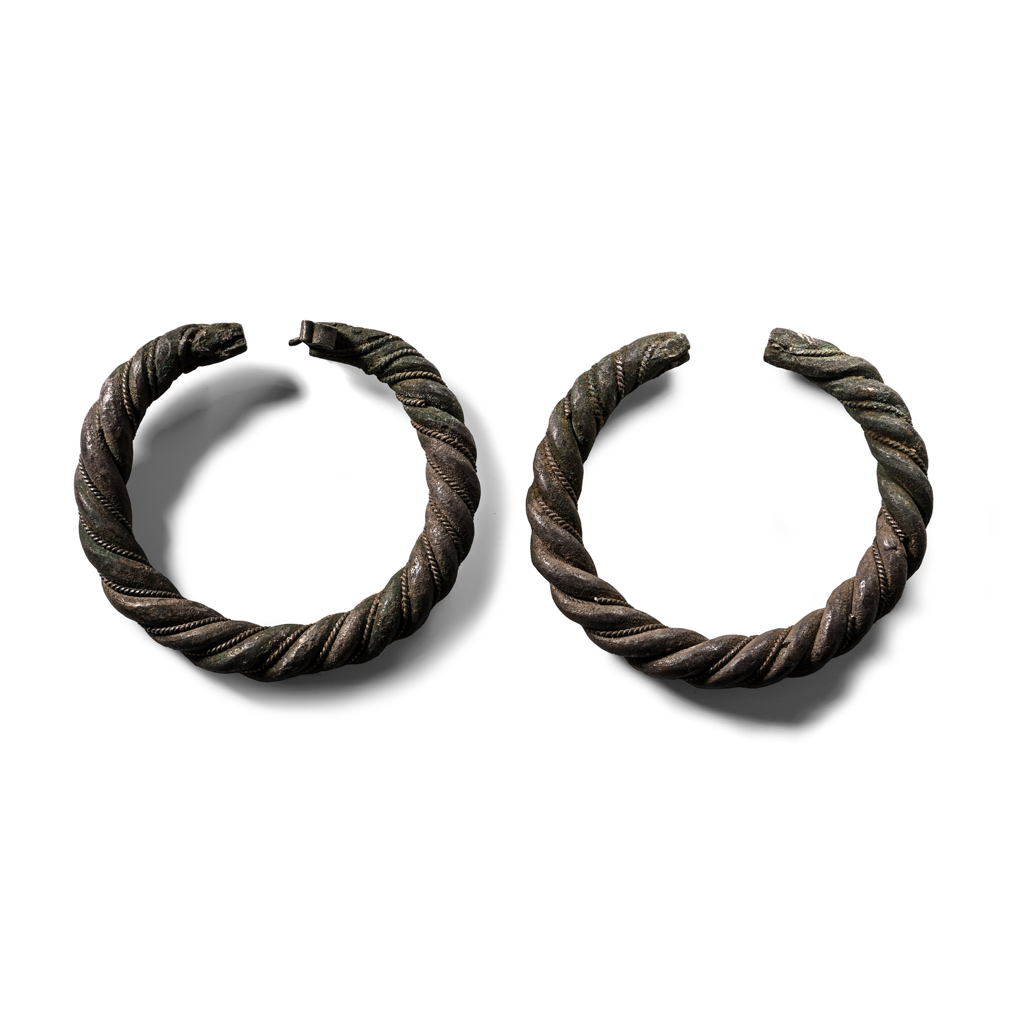Western Asiatic Twisted Silver Bracelet Pair