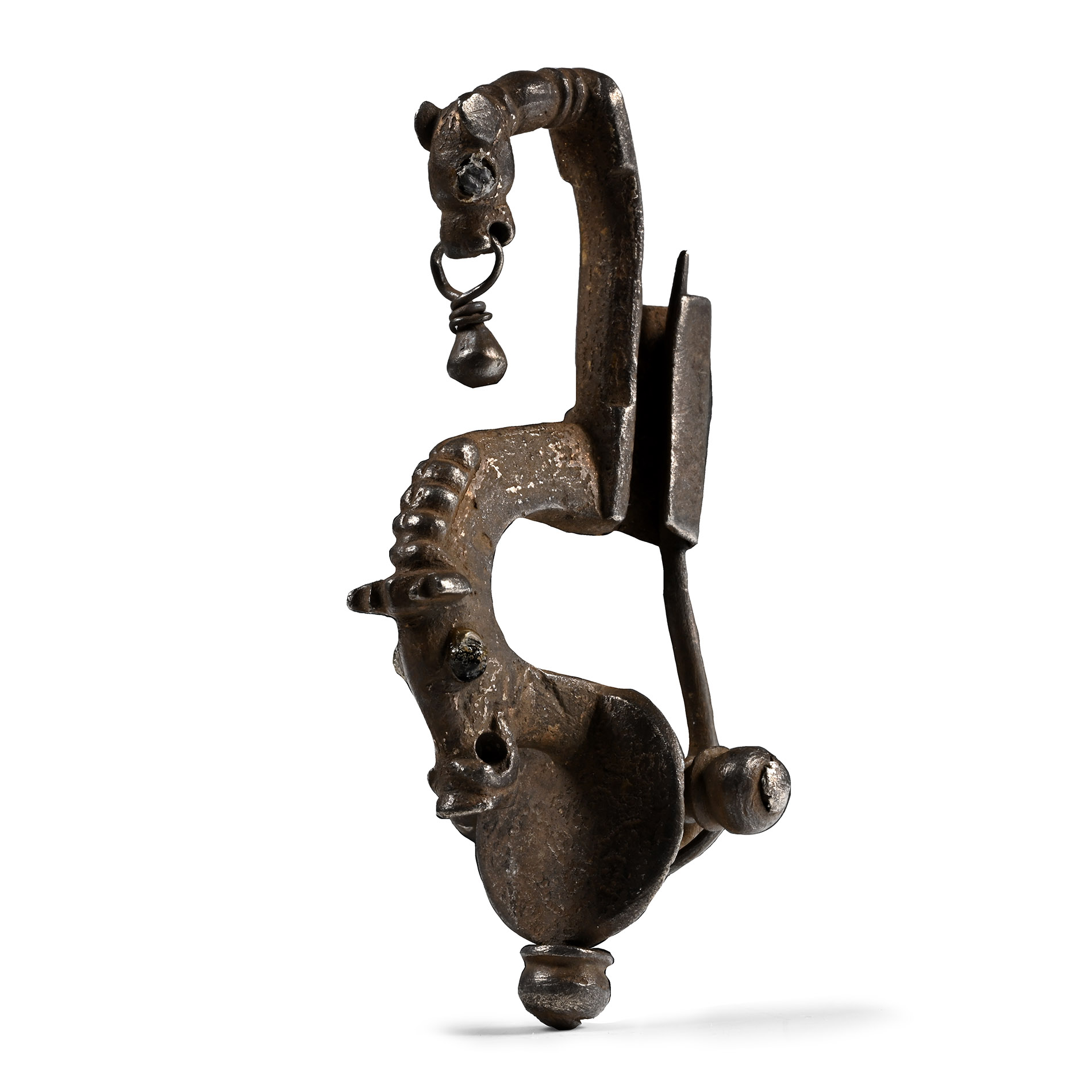 Dark Age Silver Boar Bow Brooch