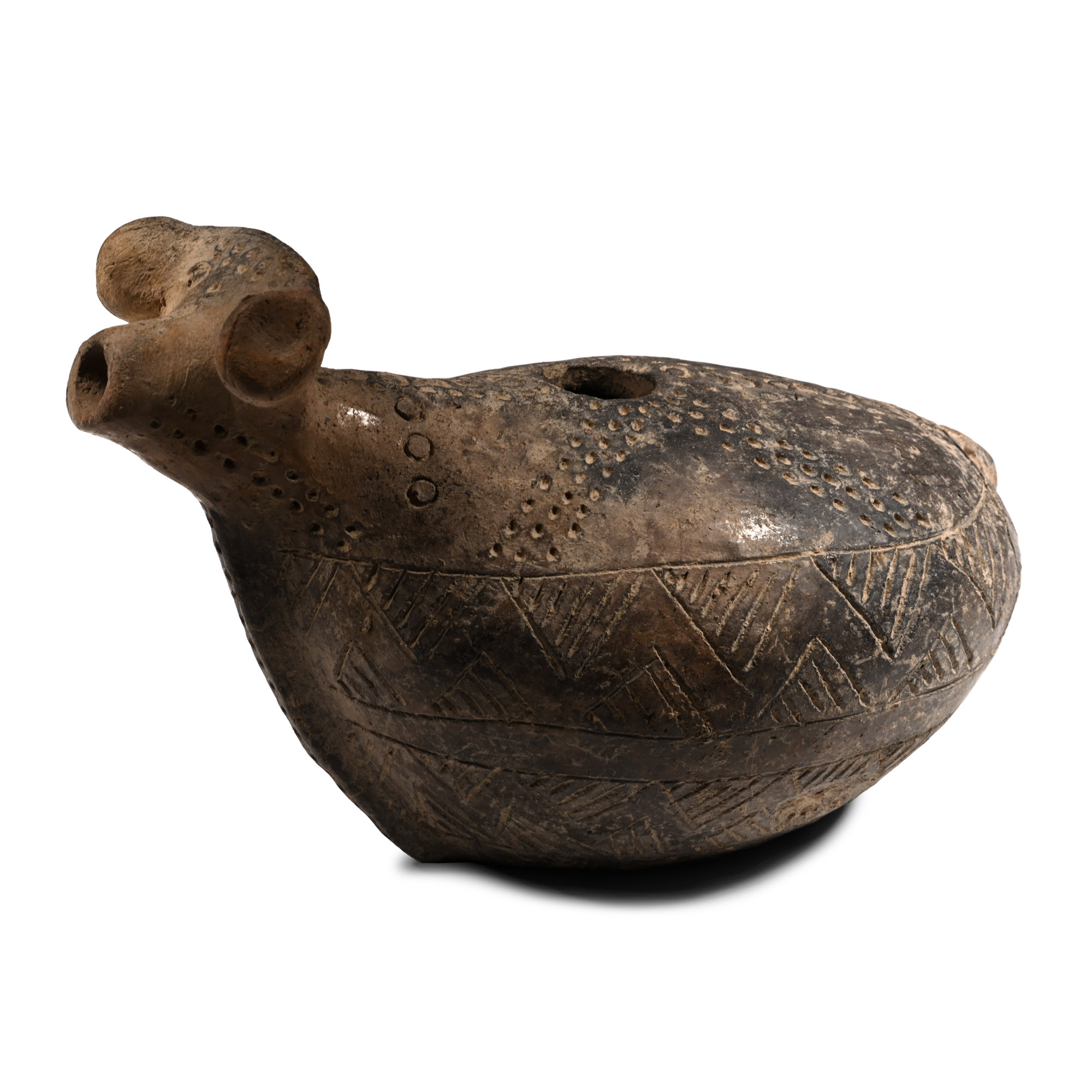 Anatolian Incised Terracotta Rhyton