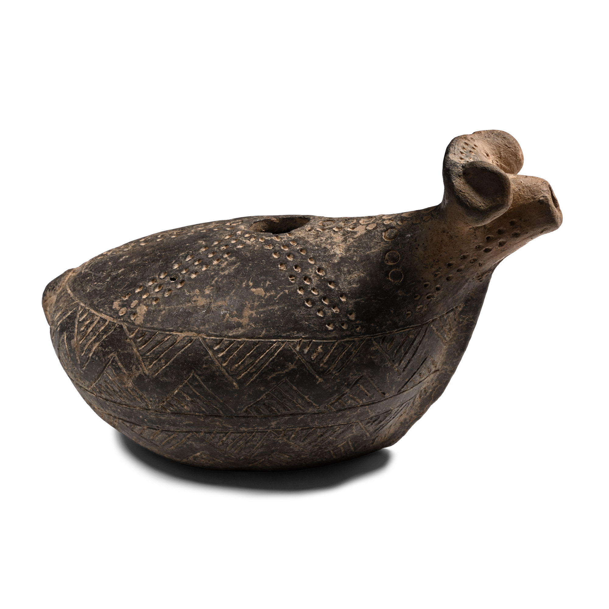 Anatolian Incised Terracotta Rhyton