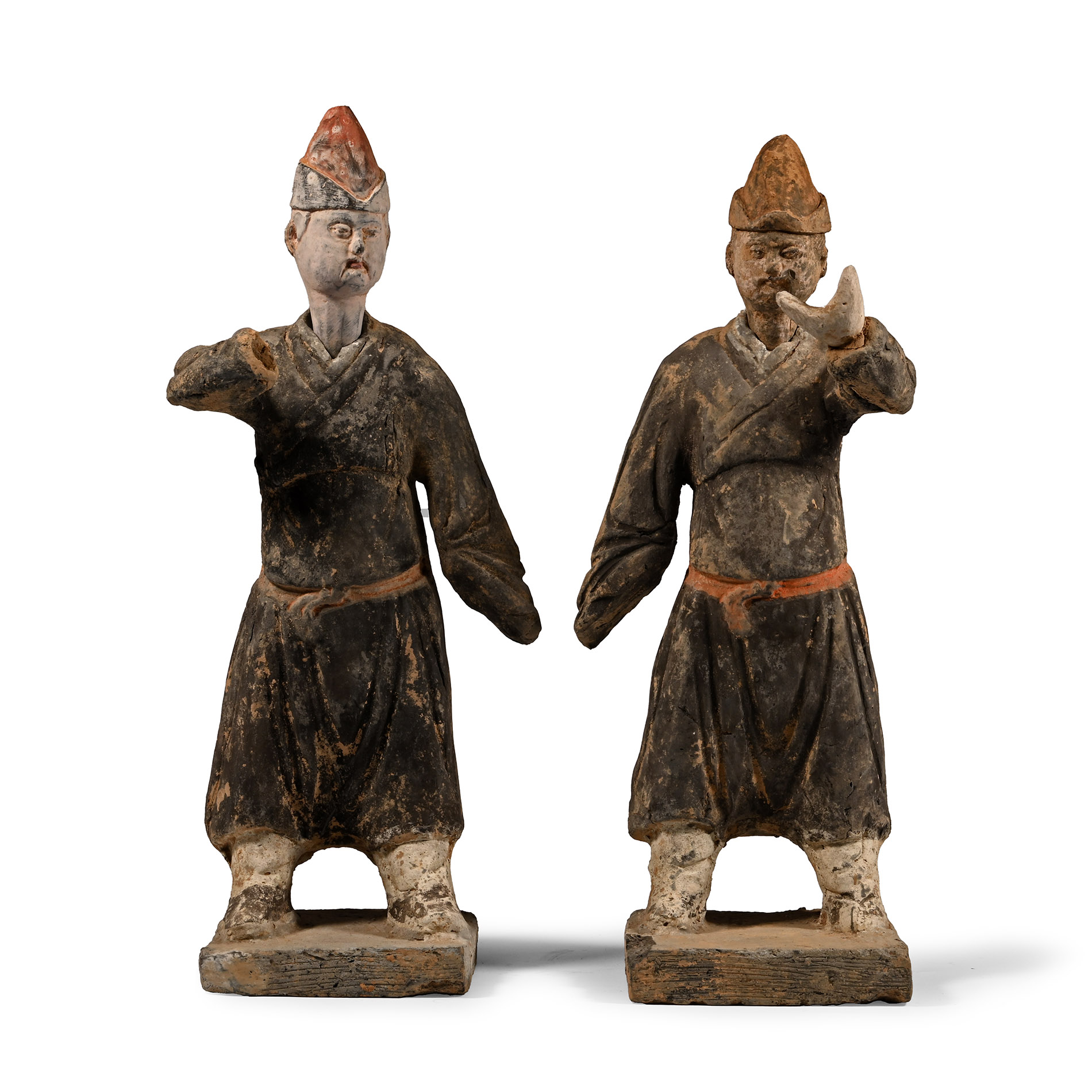 Chinese Ming Glazed Retainer Pair