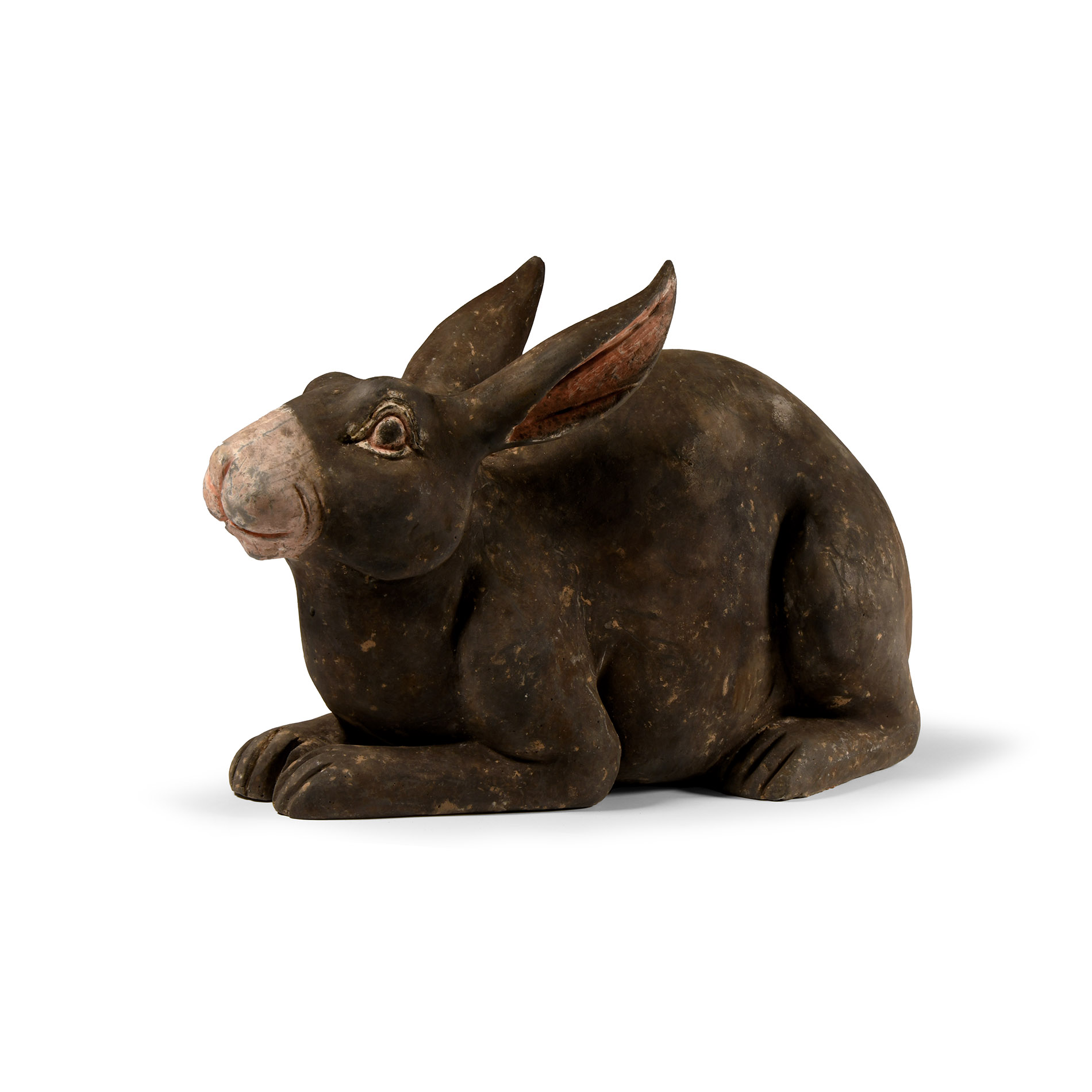 Chinese Han Black Terracotta Rabbit