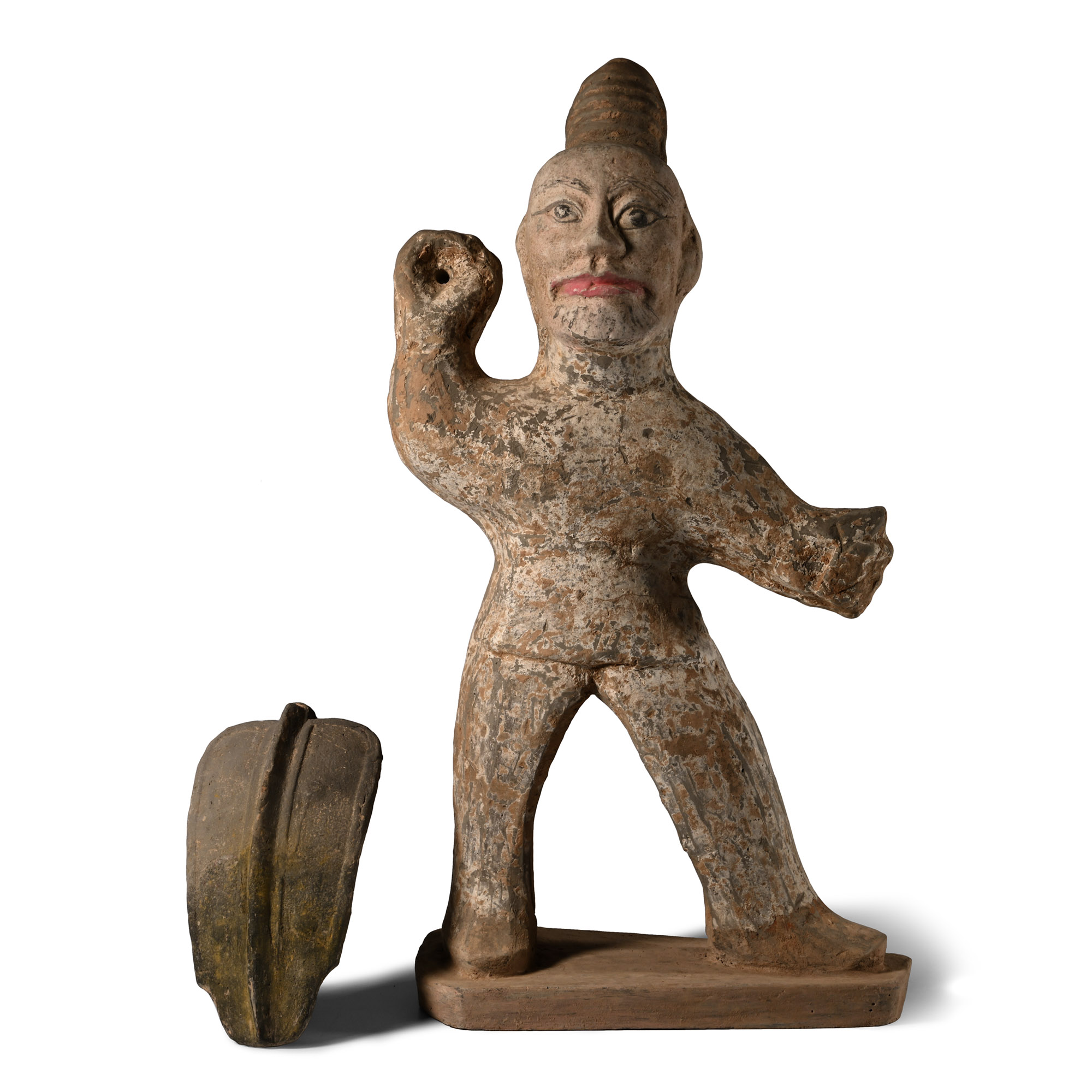 Chinese Han Terracotta Warrior with Shield