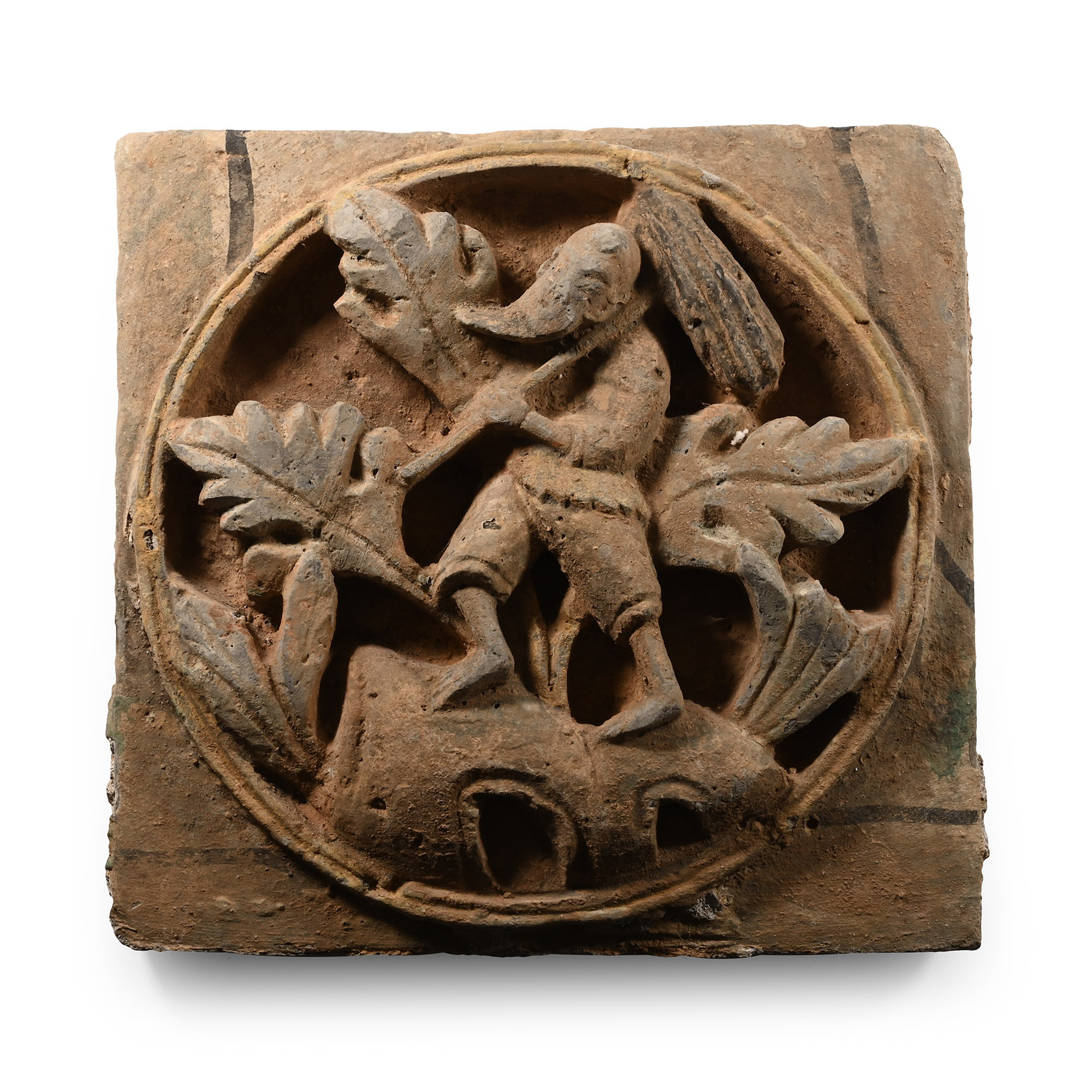 Chinese Song Terracotta Tile with Traveller
