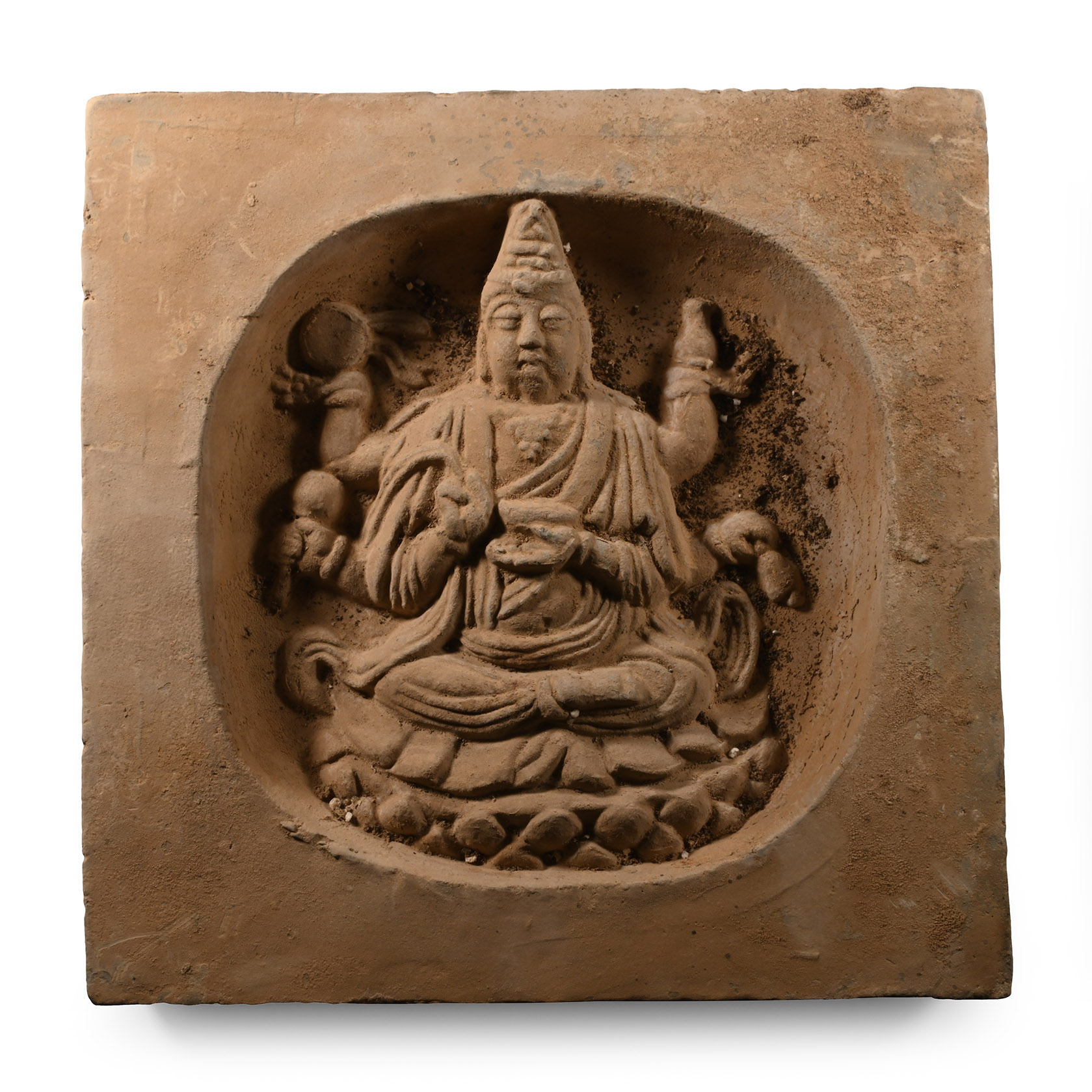 Chinese Song Terracotta Tile with Deity