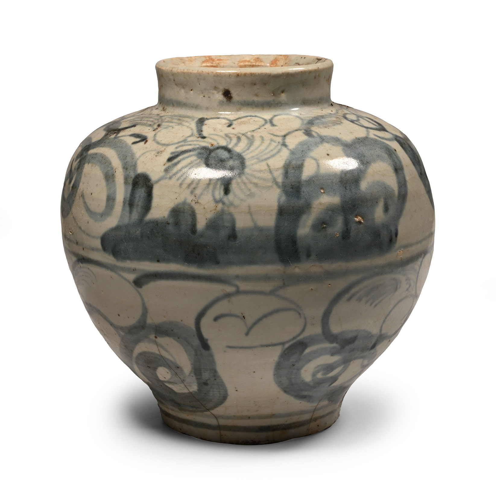 Chinese Yuan Glazed Blue and White Jar