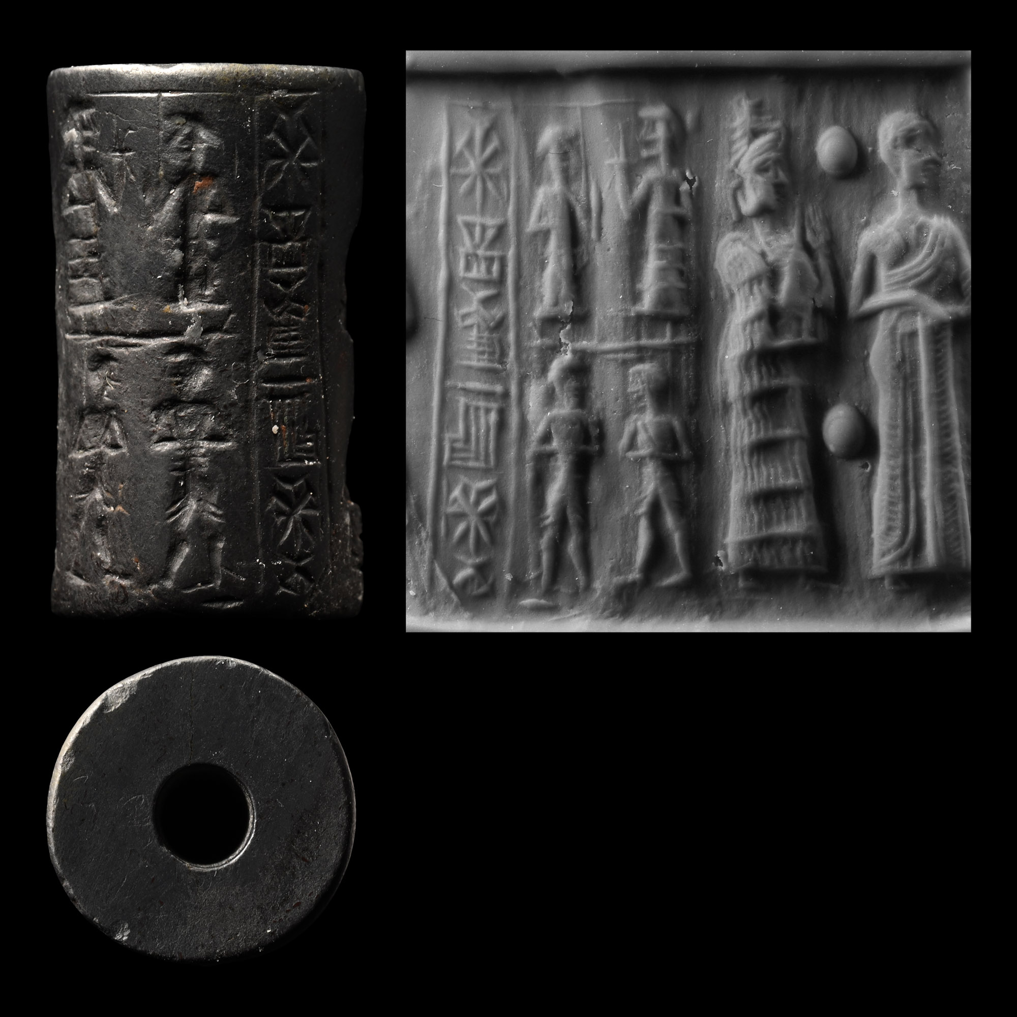 Old Babylonian Stone Cylinder Seal with Inscription