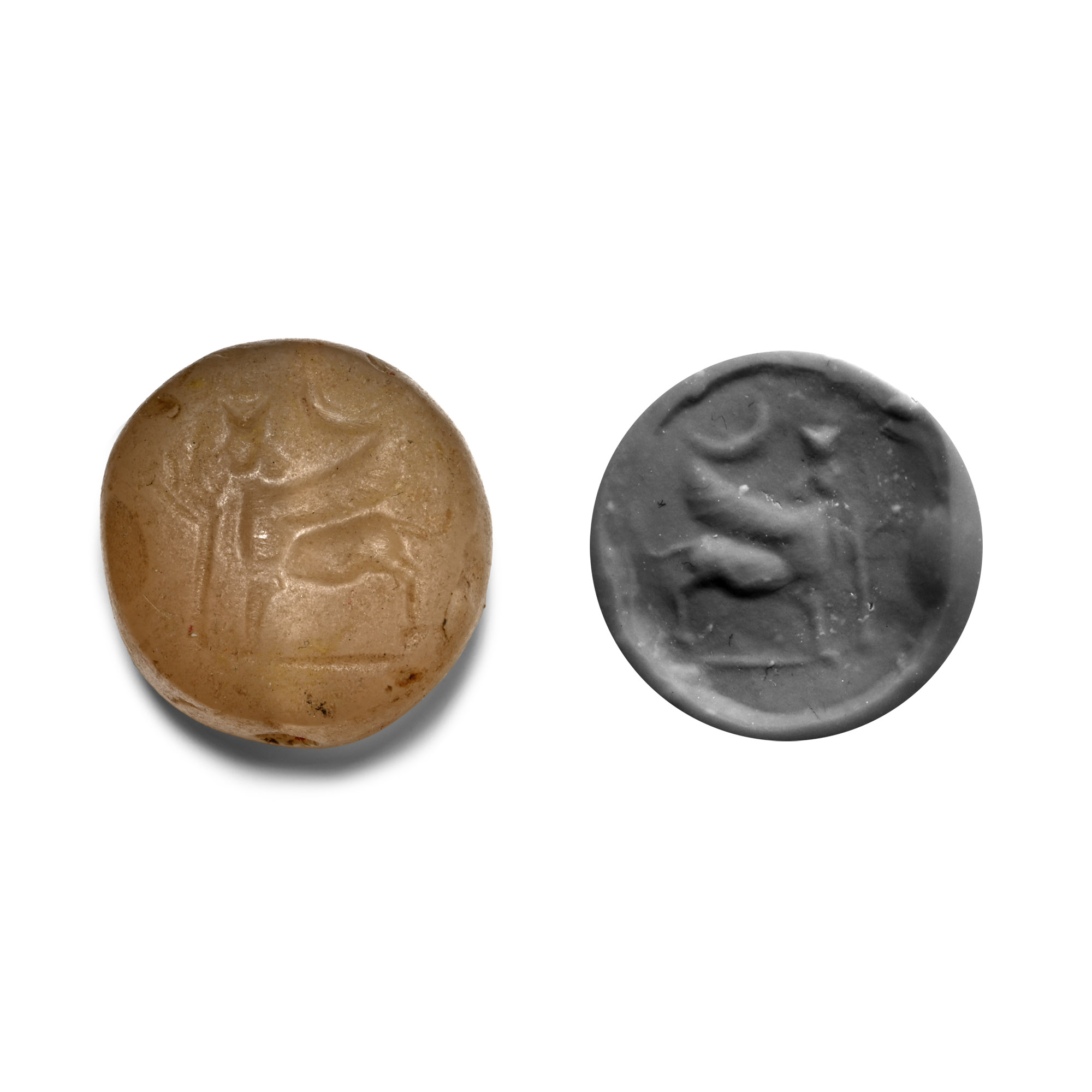 Neo Assyrian Rock Crystal Stamp Seal with Sphinx