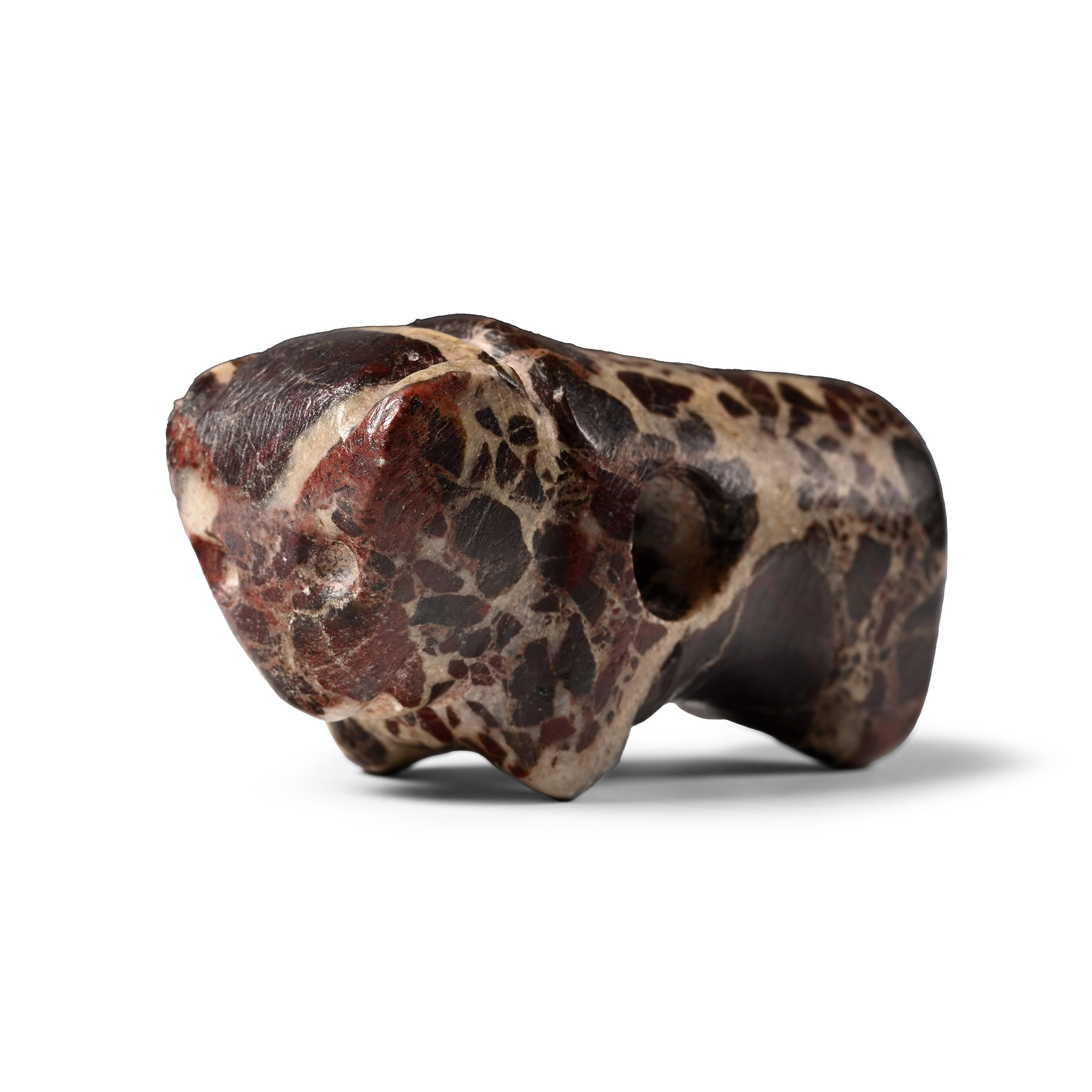 Uruk Speckled Brown Stone Bovine Amulet