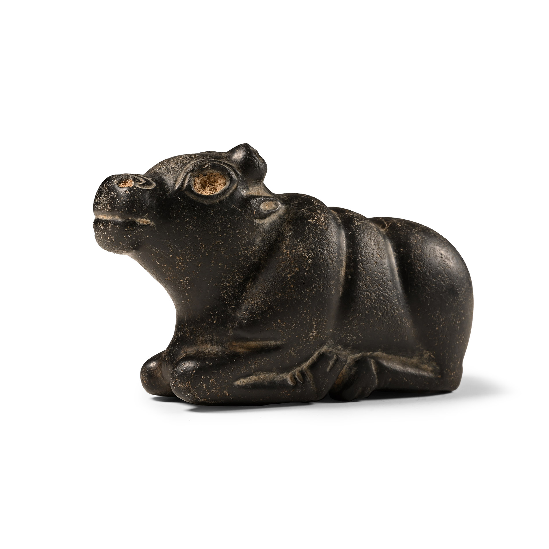 Large Uruk Period Black Stone Bull Figure